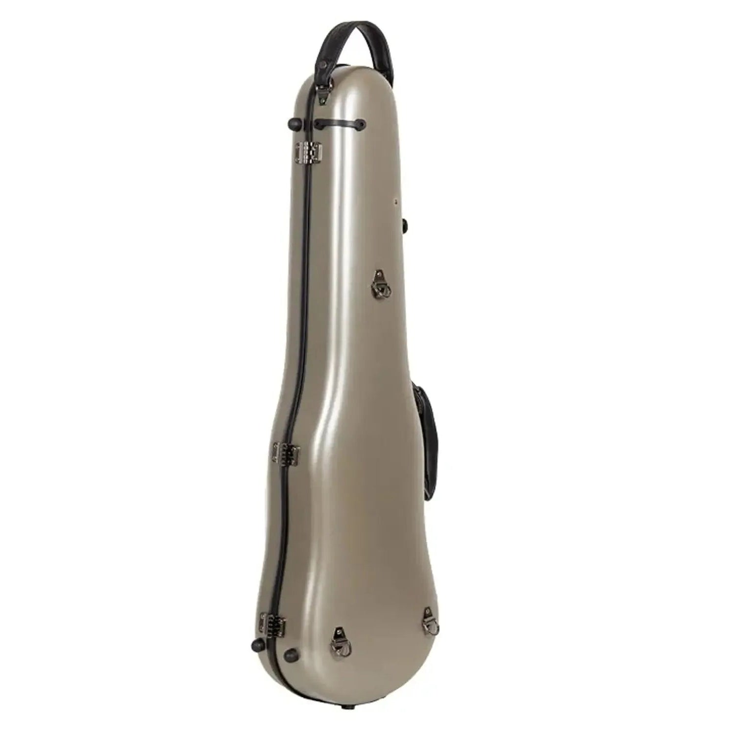 Crossrock CRF4050VF 4/4 violin case in champagne polycarbonate with black trim and handle.