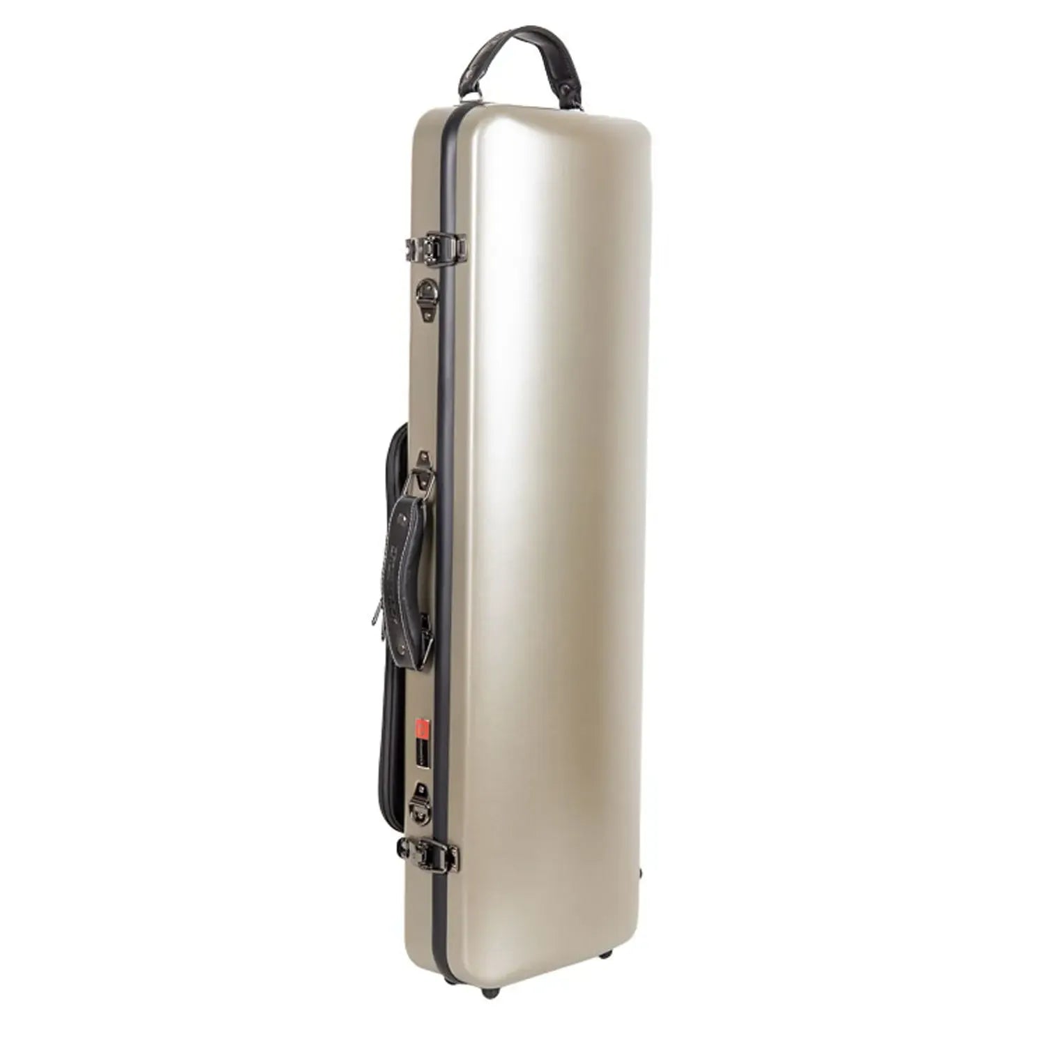 Crossrock CRF4050VF-R 4/4 violin case, champagne polycarbonate, oblong flight design with black handles.