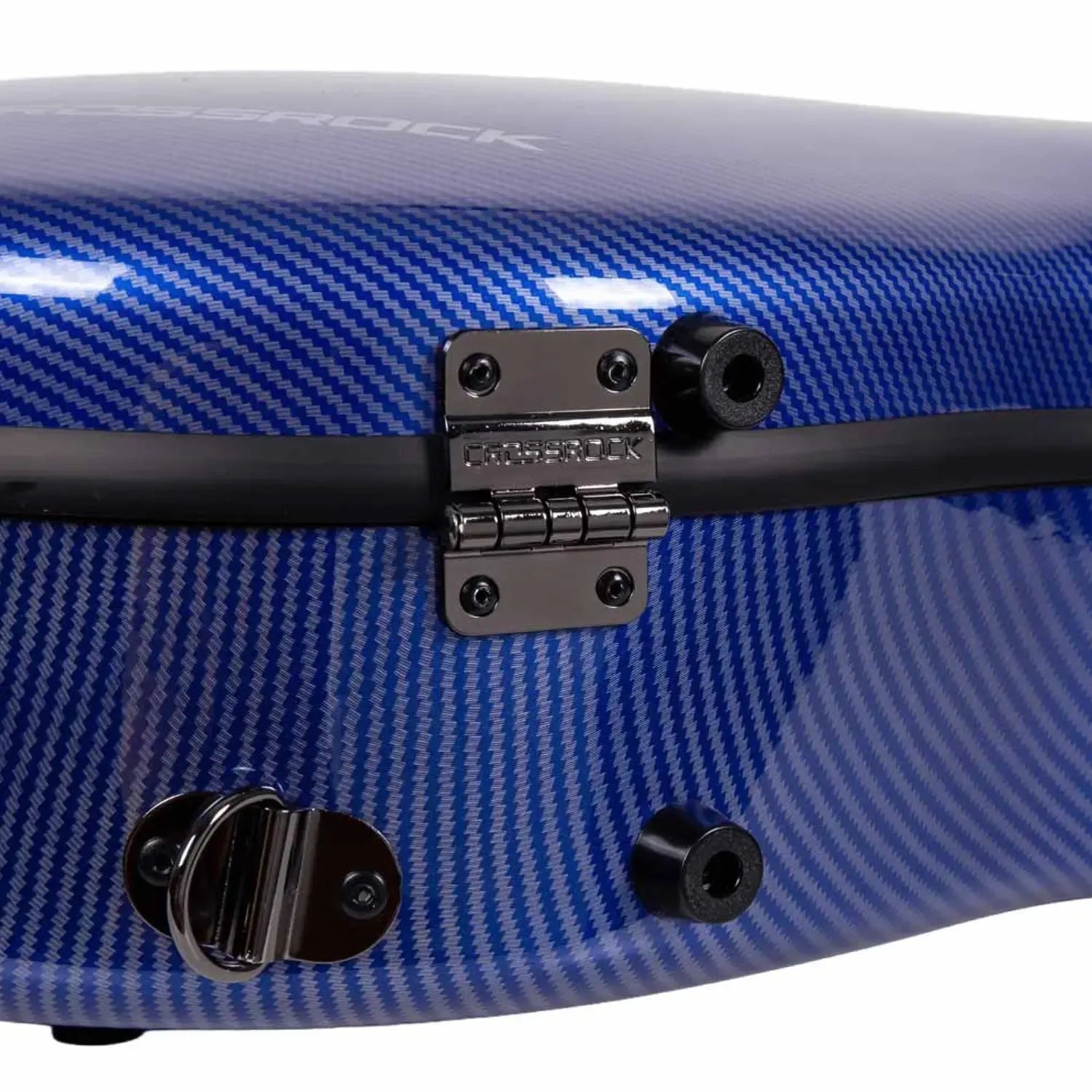 Crossrock CRF5030C ultra-light blue carbon fiber classical guitar case with metal latches.