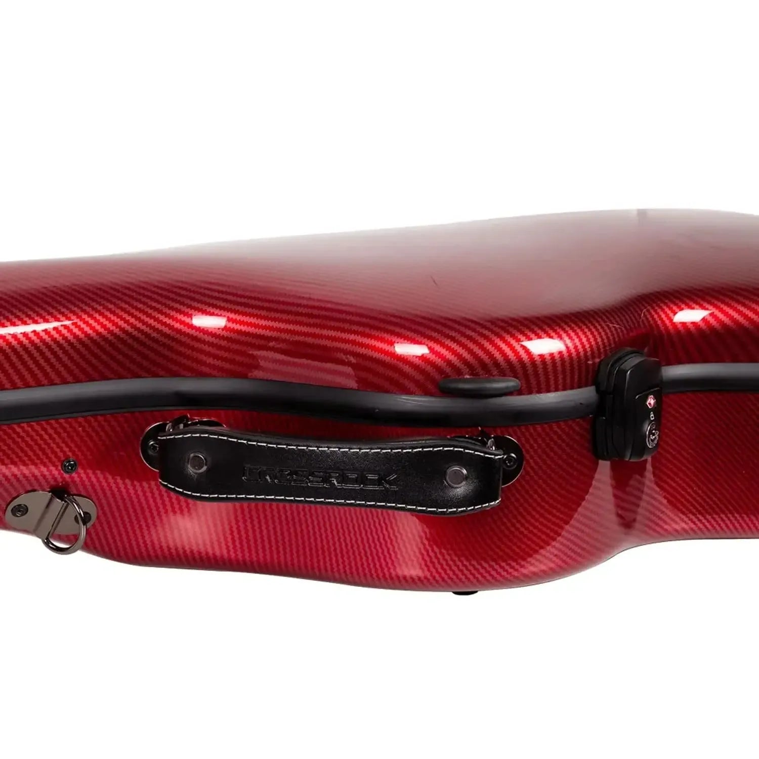 Crossrock CRF5030C ultra-light red carbon fiber classical guitar case with black handle and TSA lock.