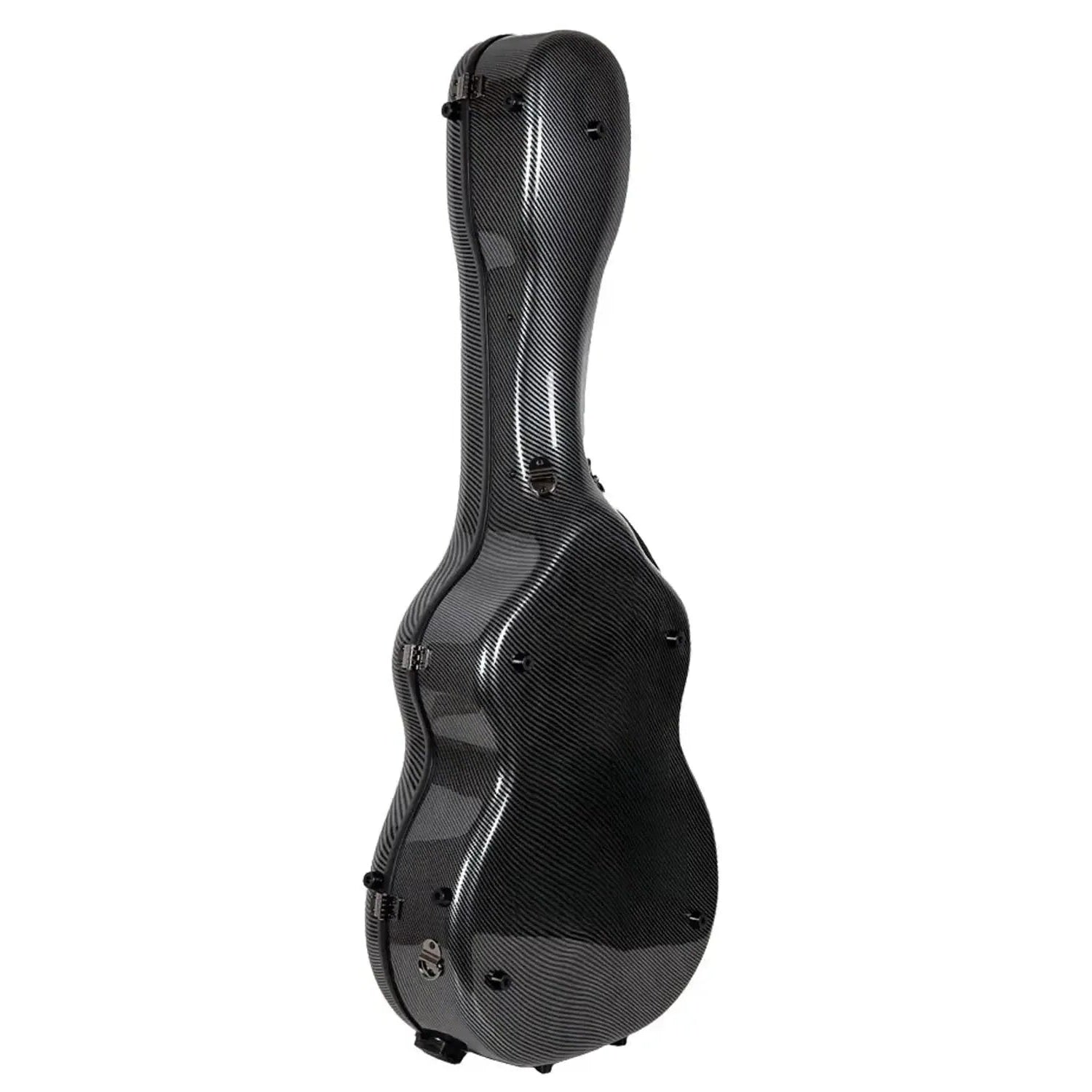 Crossrock CRF5030OM black ultra-light fiberglass OM/000 acoustic guitar case with TSA locks.