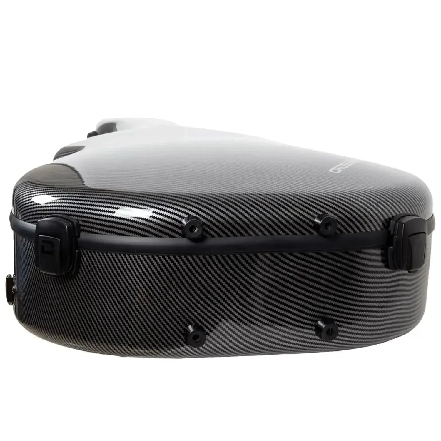 Crossrock CRF5030OM ultra-light black carbon fiber OM/000 acoustic guitar case with latches.