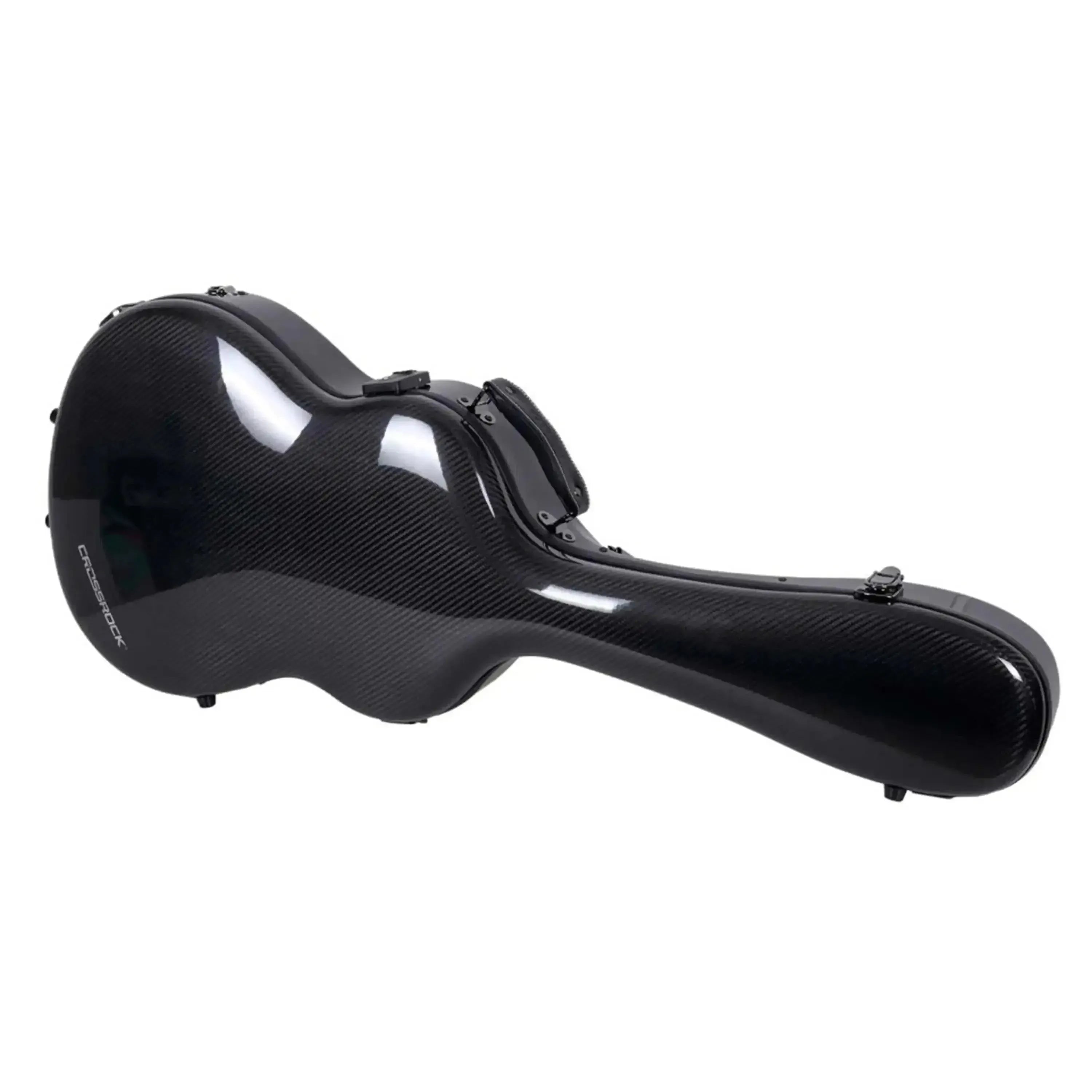 Crossrock CRF6030CBK Air Carbon 4/4 classical guitar case in sleek black carbon fiber.