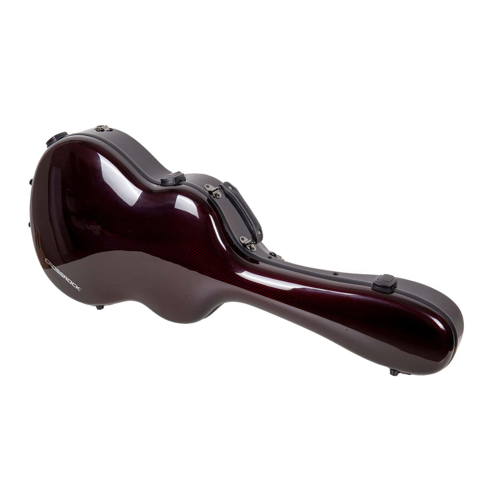 Crossrock CRF6030CRD red Air Carbon classical case lying closed, showing the gloss carbon shell.