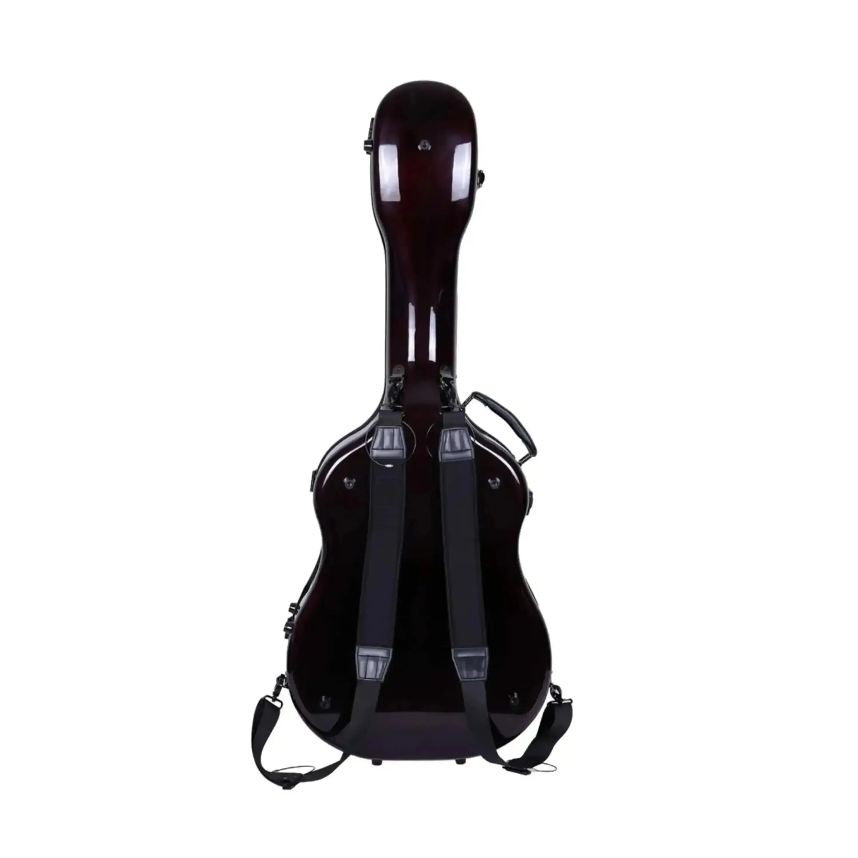 Crossrock Air Carbon Dreadnought Guitar Case in glossy red, with black backpack straps.