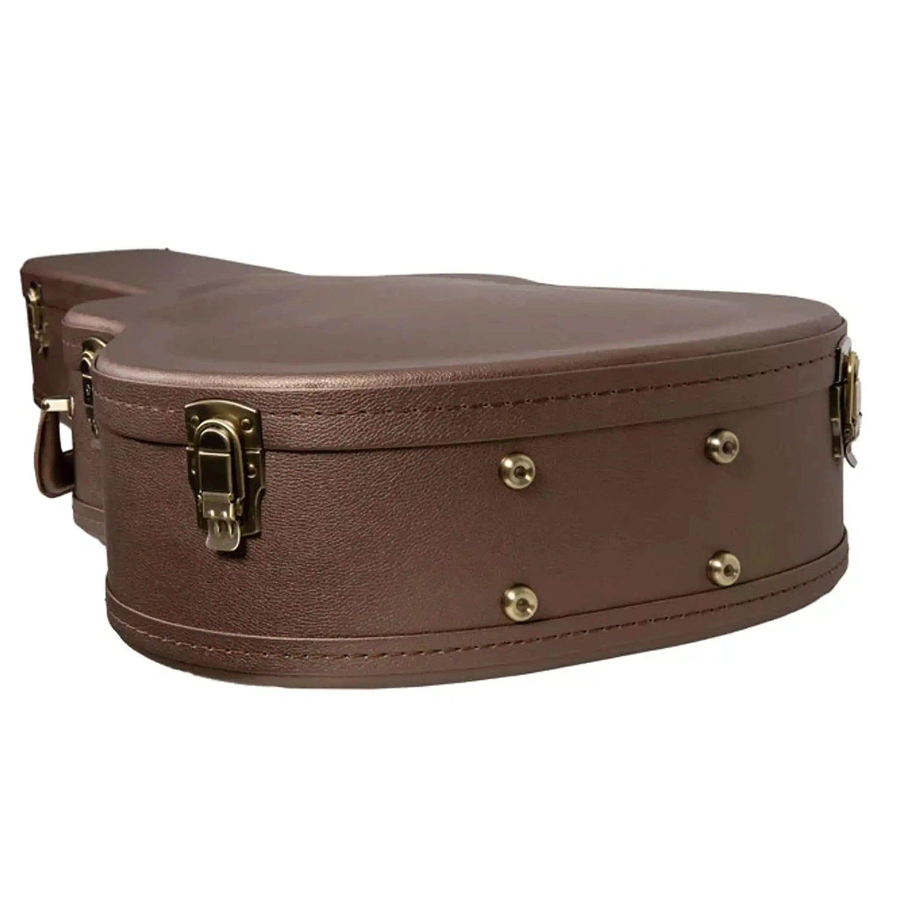 Crossrock CRW520D Designer Series jumbo dreadnought guitar case in chocolate-brown with brass latches.