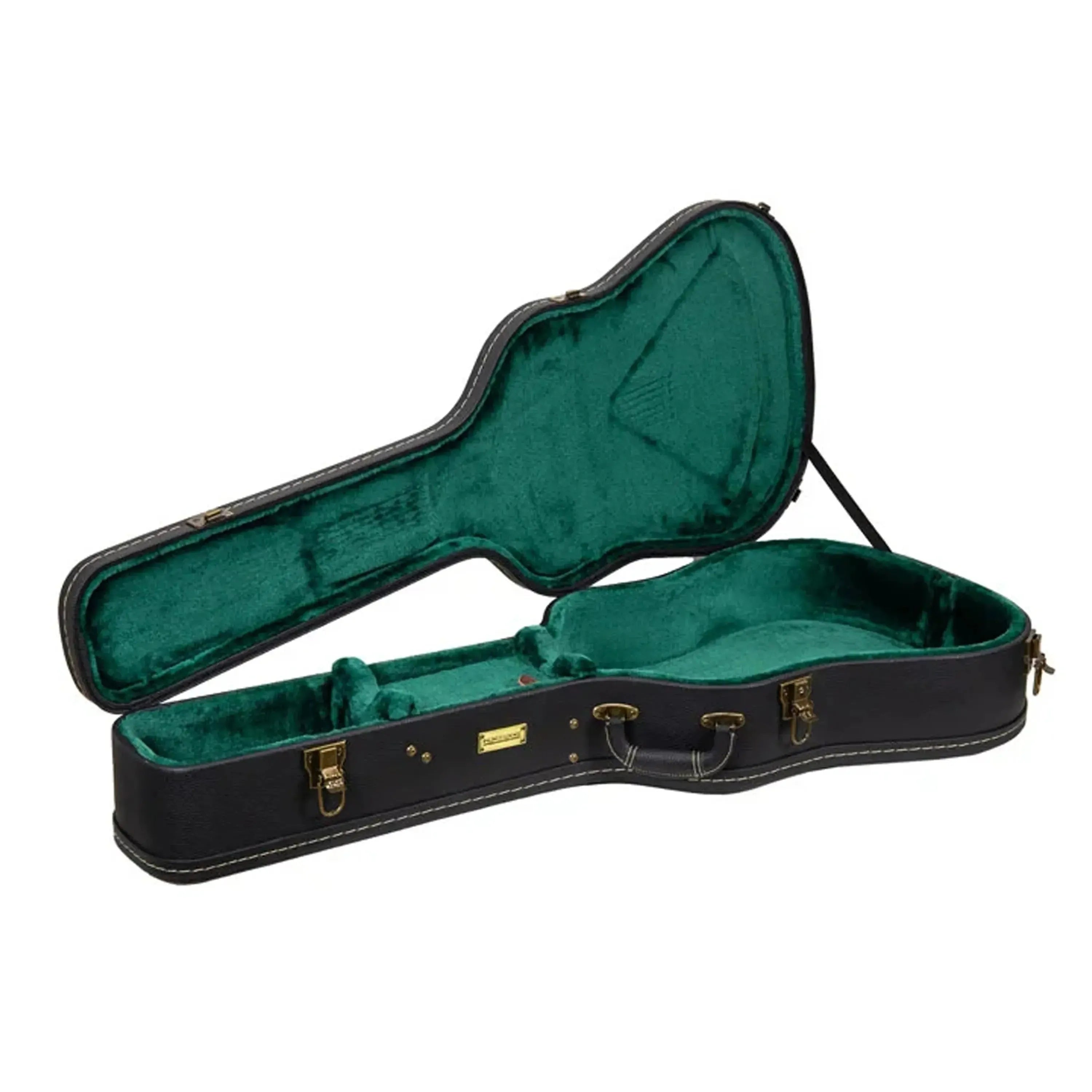 Crossrock CRW520D28 Designer Series Dreadnought Guitar Case in black with green plush interior.