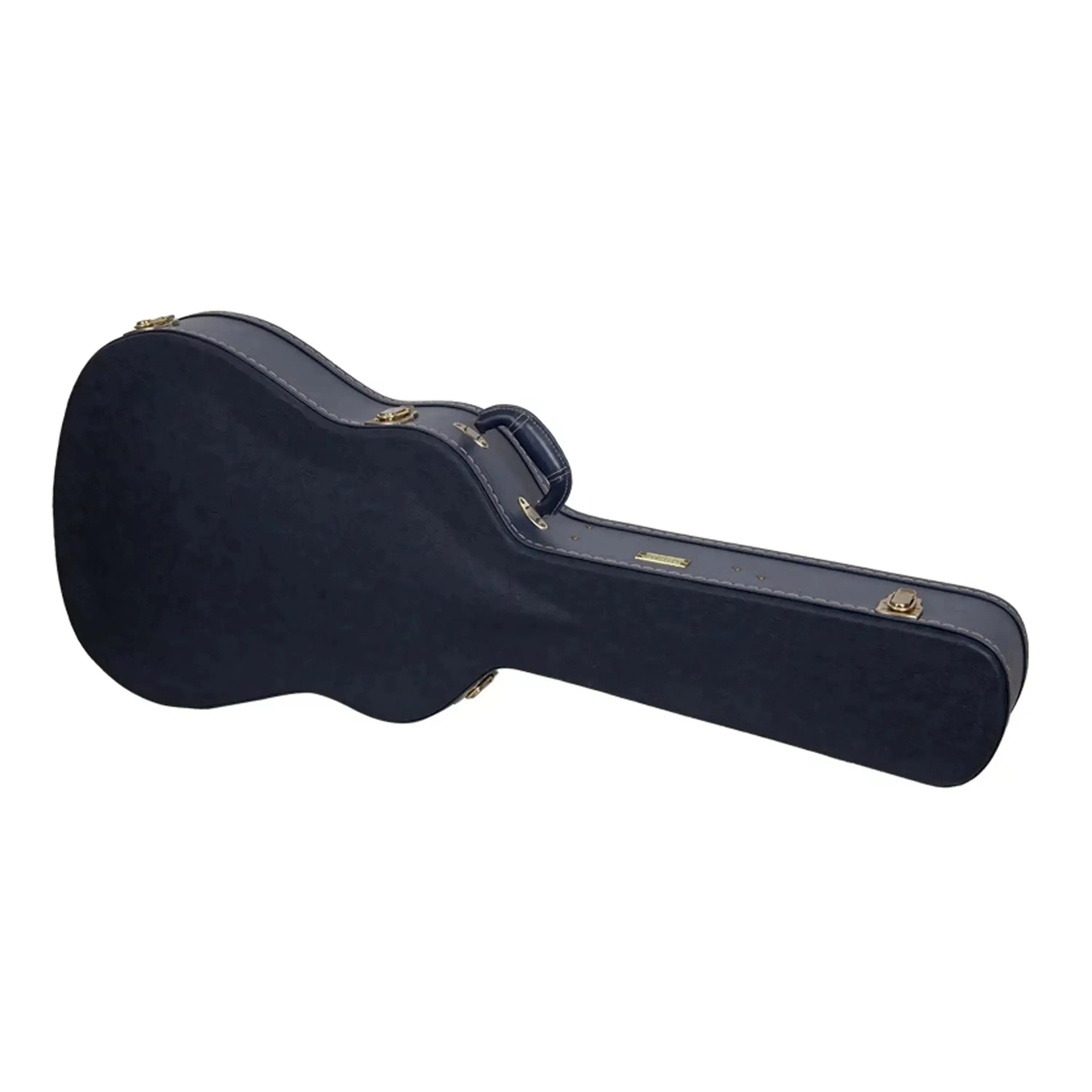 Crossrock CRW630C Ocean-Blue wooden classical guitar case with gold hardware and a top handle.