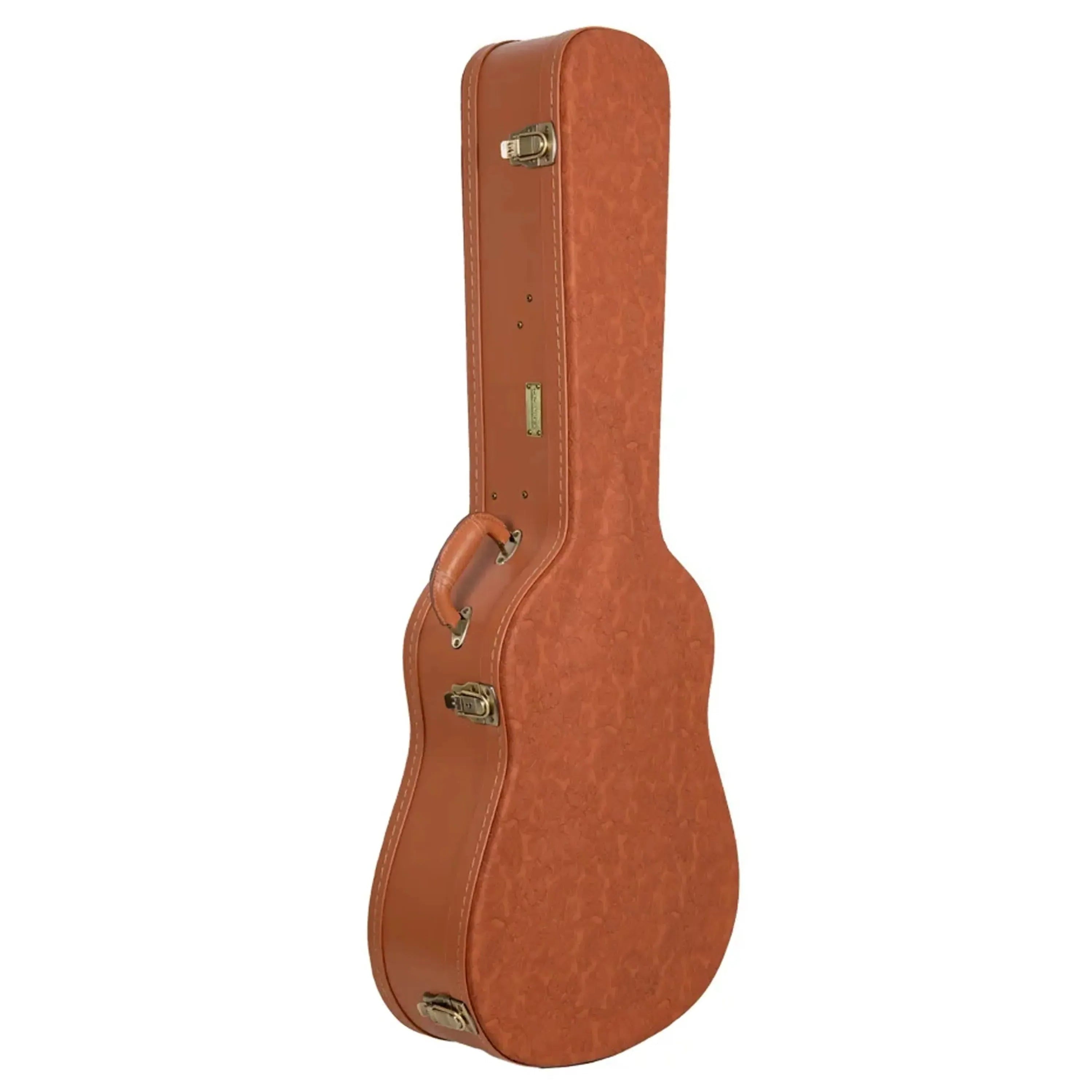 Crossrock CRW630D Red-Wood Wood Relief Series jumbo dreadnought guitar case with carved faux leather.