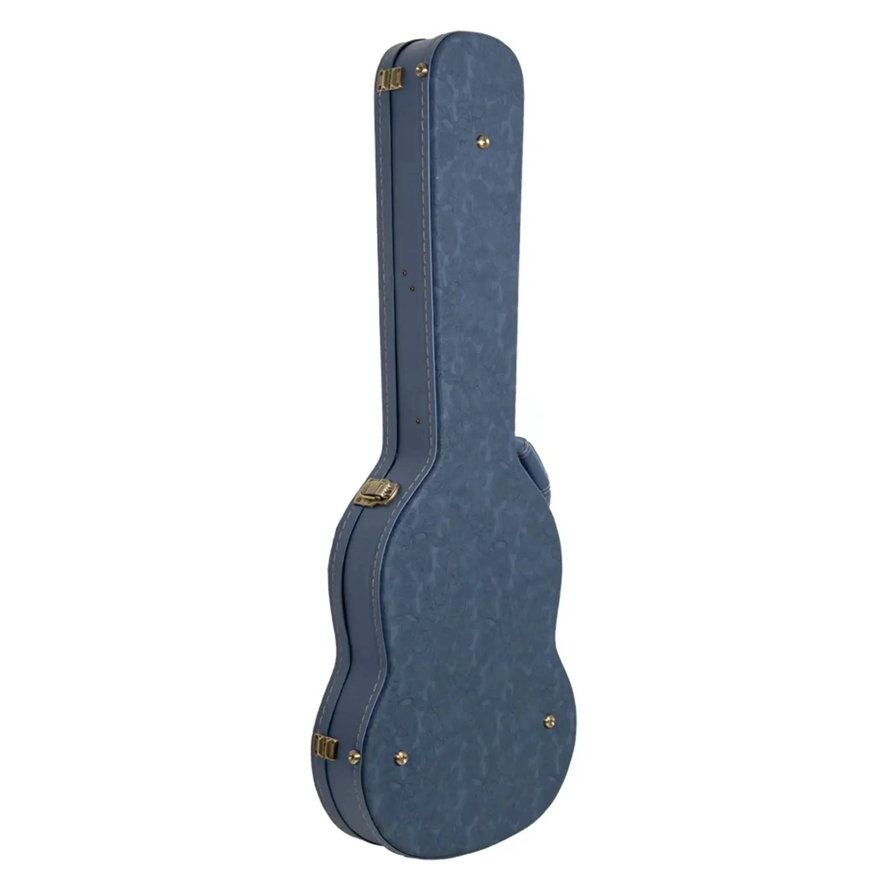 Crossrock CRW630SG SG electric guitar case in smoke-blue with gold hardware.