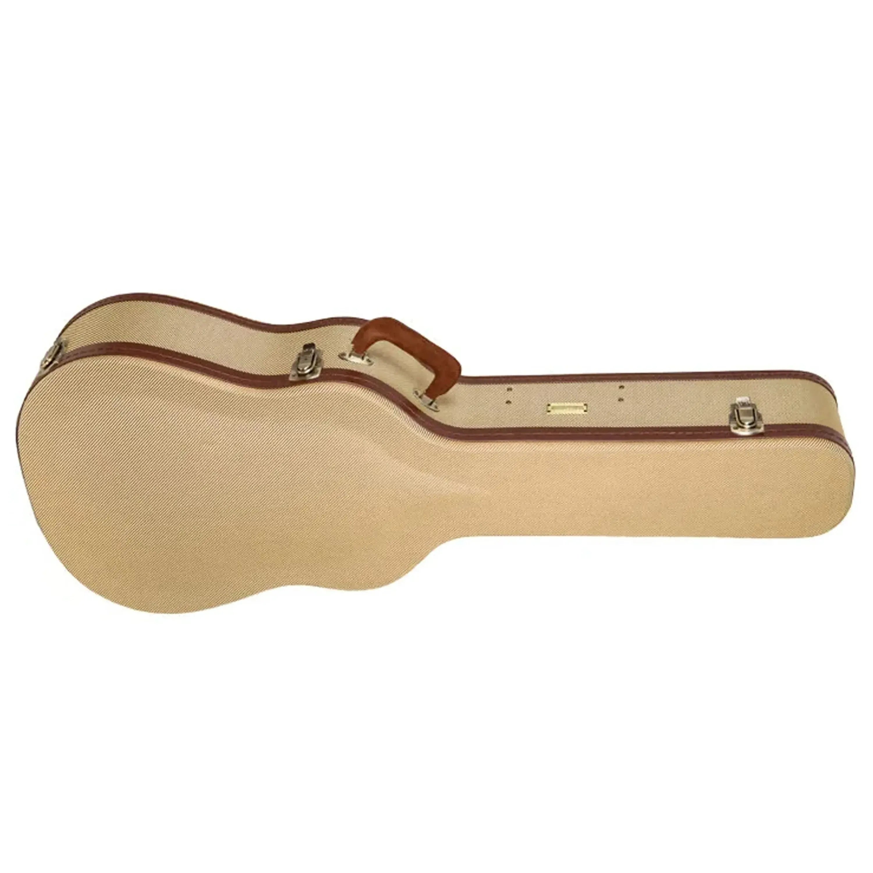 Crossrock CRW720D Jumbo Dreadnought guitar case, fabric-tweed exterior with brown trim and handle.