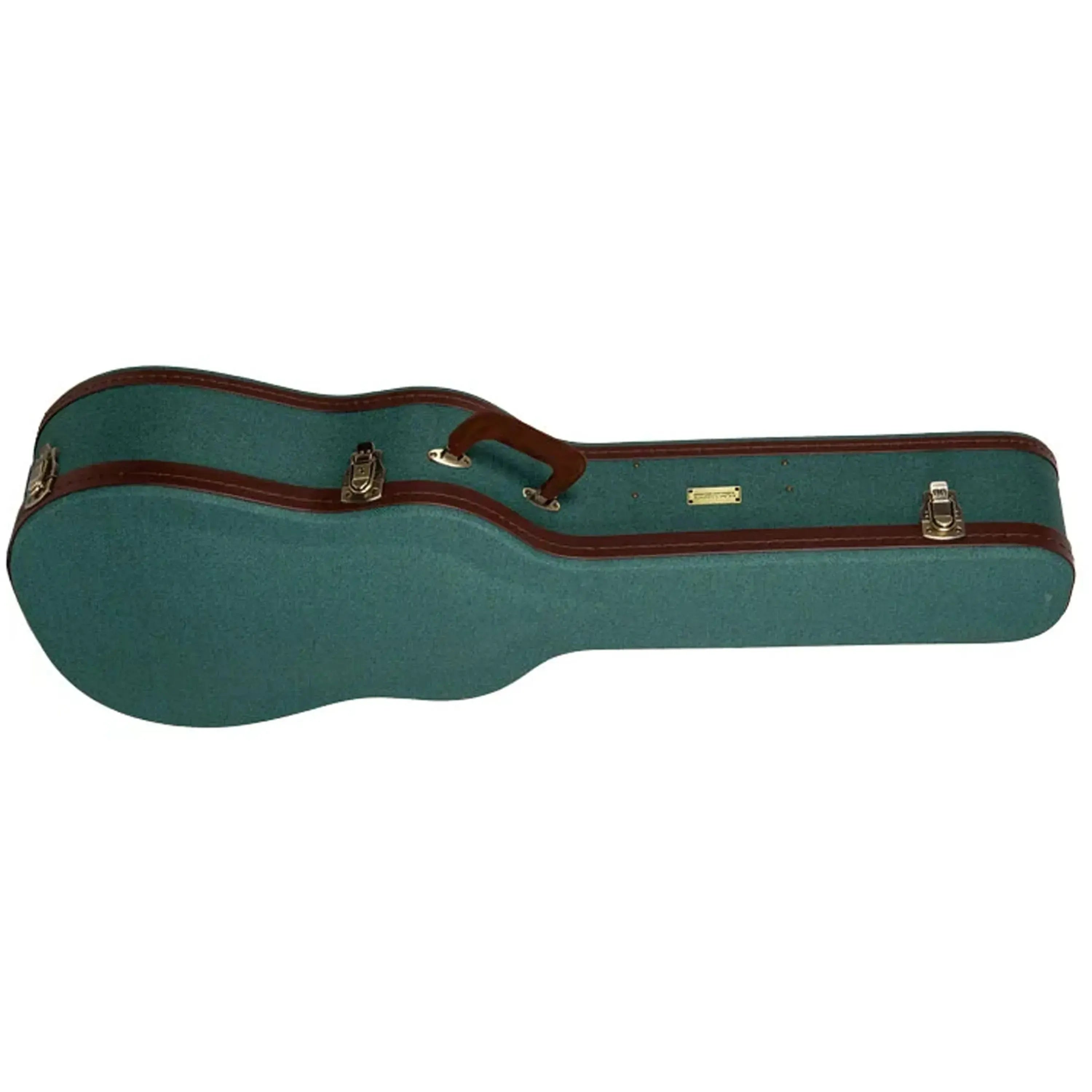 Crossrock CRW720D Wood Master Series Jumbo Dreadnought Guitar Case in Malachite-Blue with brown trim.