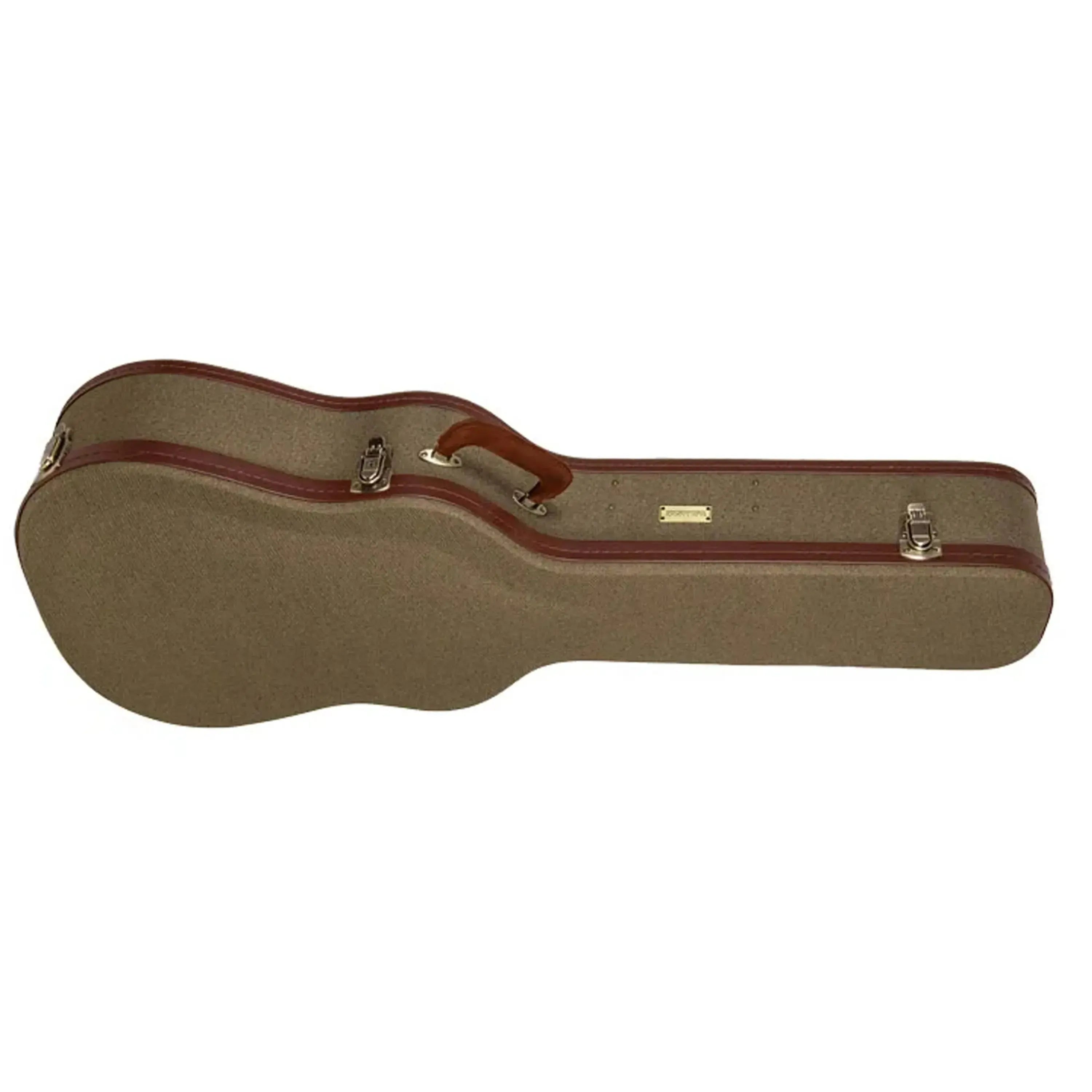 Crossrock CRW720D Jumbo Dreadnought guitar case in olive-green with brown trim and handle.