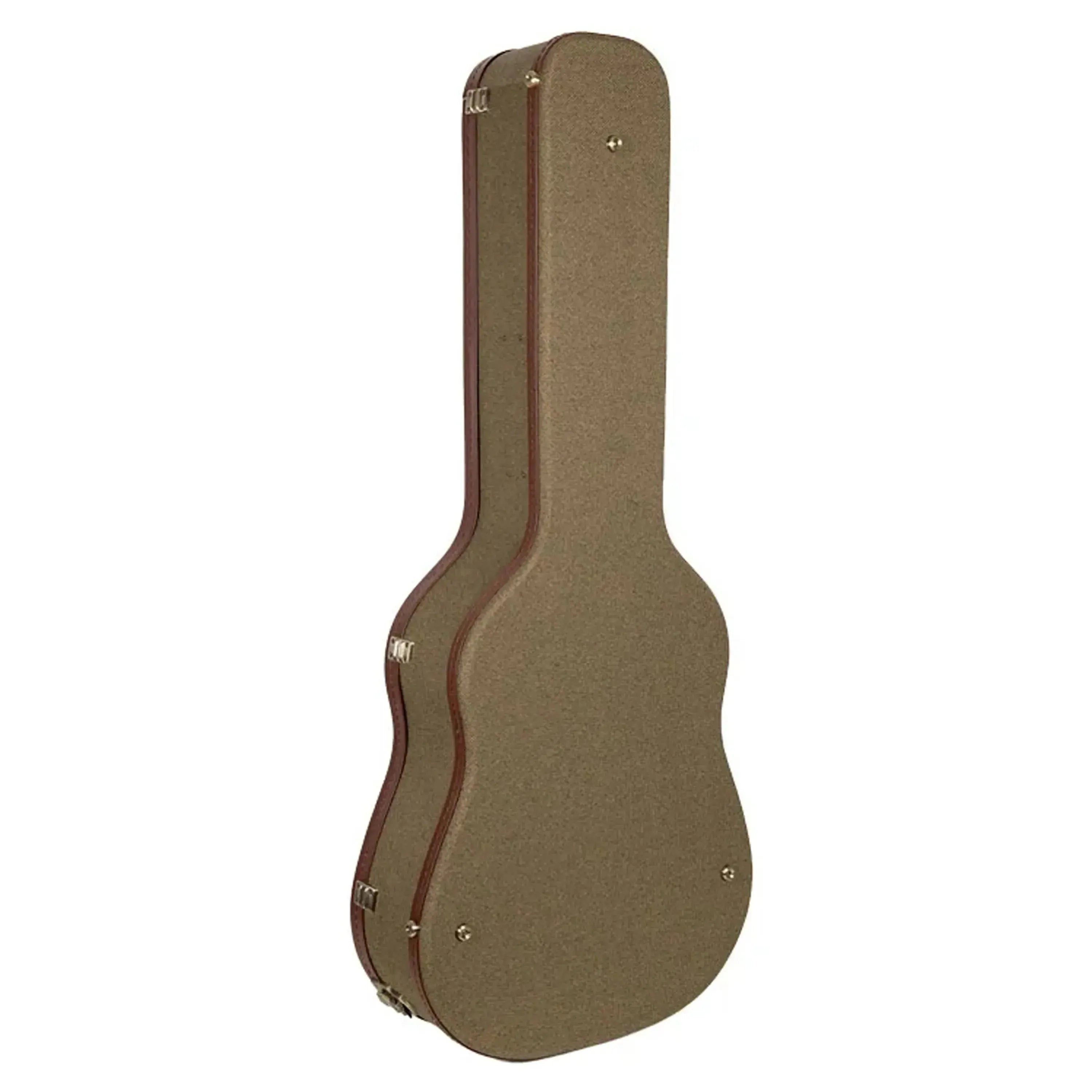 Crossrock CRW720D Wood Master Series jumbo dreadnought guitar case in olive-green with brown trim.