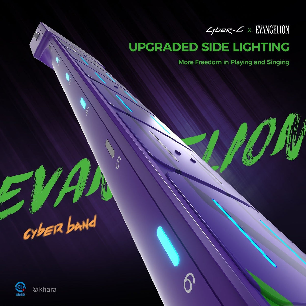 Close-up of the Enya Cyber-G EVA Evangelion edition upgraded side lighting