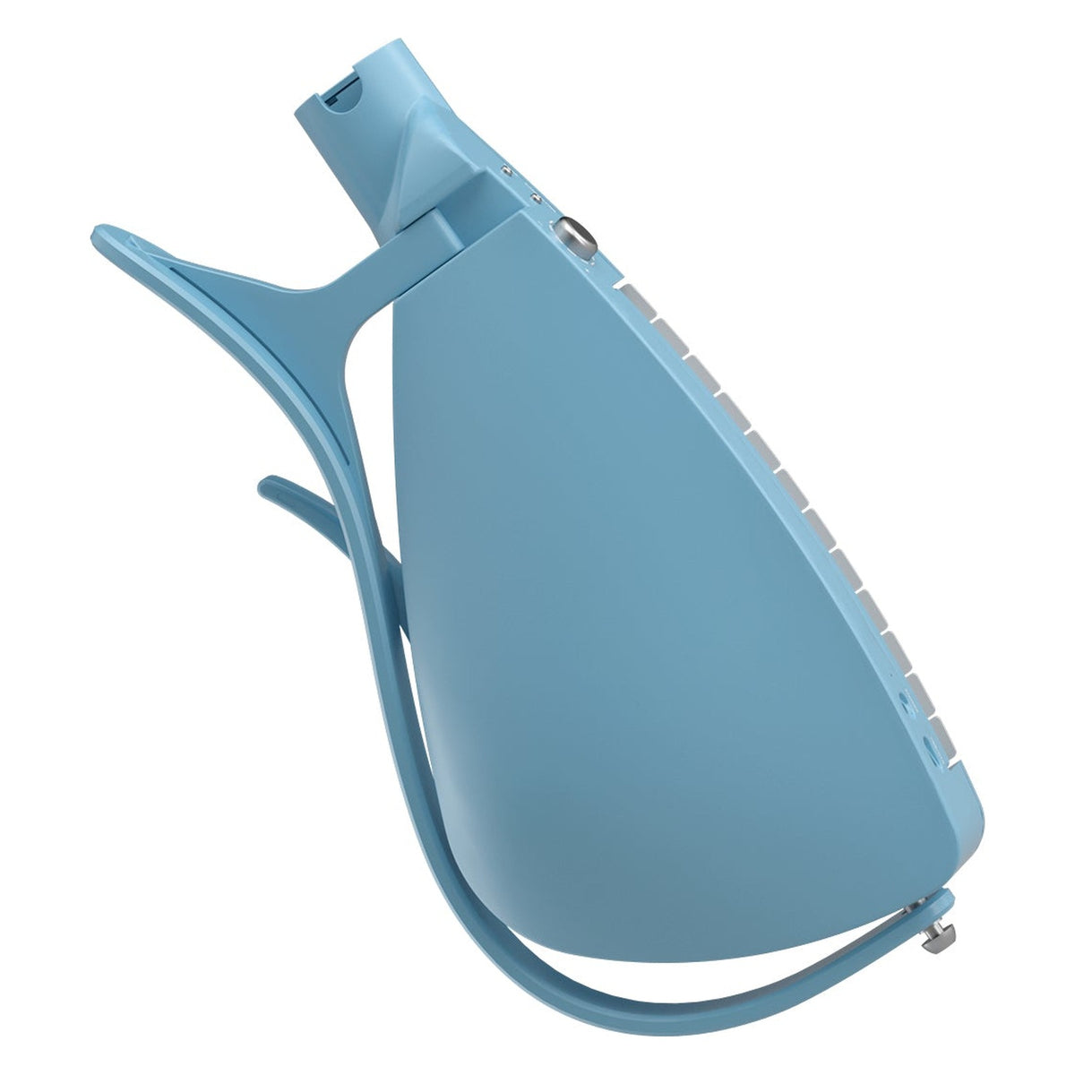 Back of the Enya Cyber-G Keyboard Model smart guitar body in Blue, showing the curved shell and stand arm