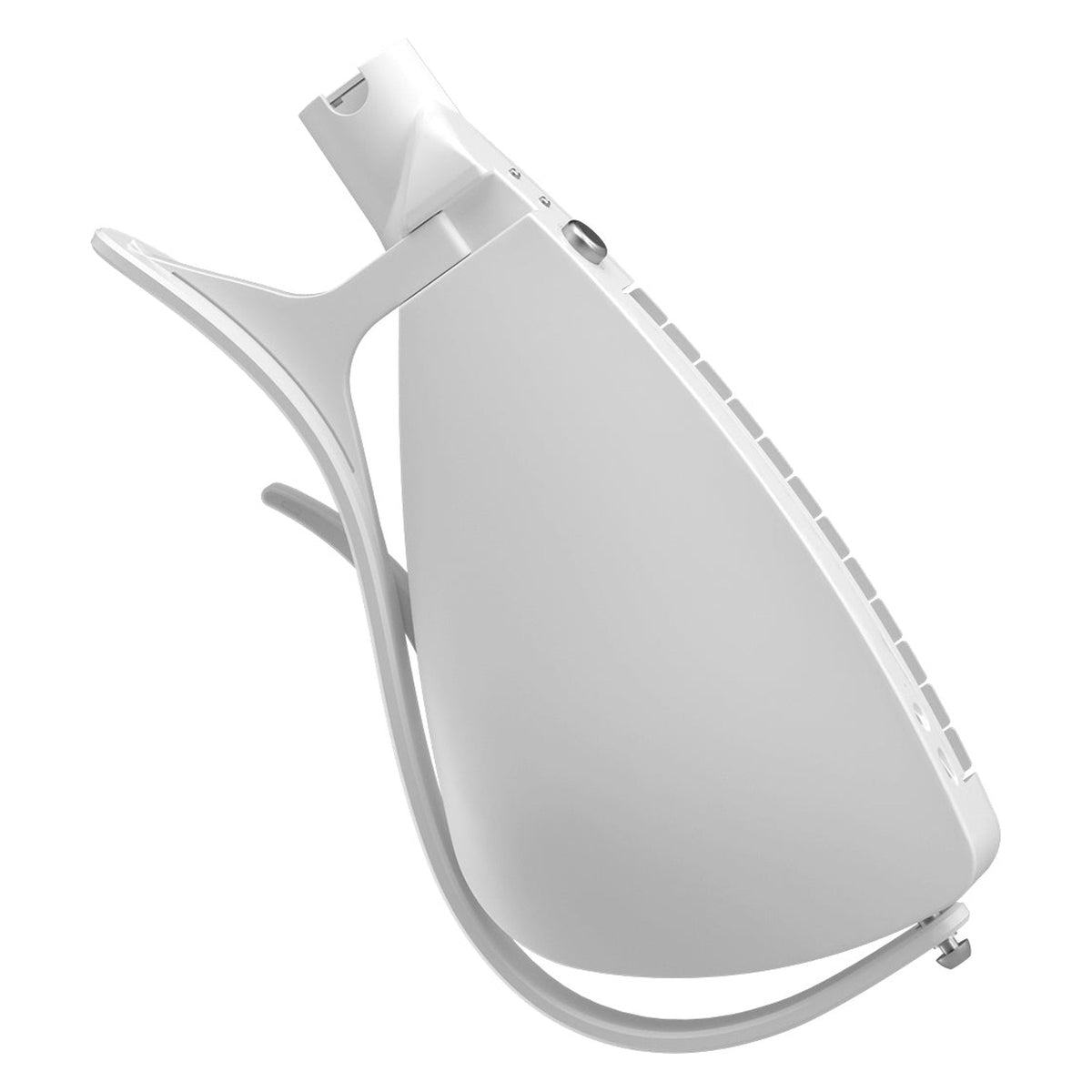 Back of the Enya Cyber-G Keyboard Model smart guitar body in White, showing the curved shell and stand arm