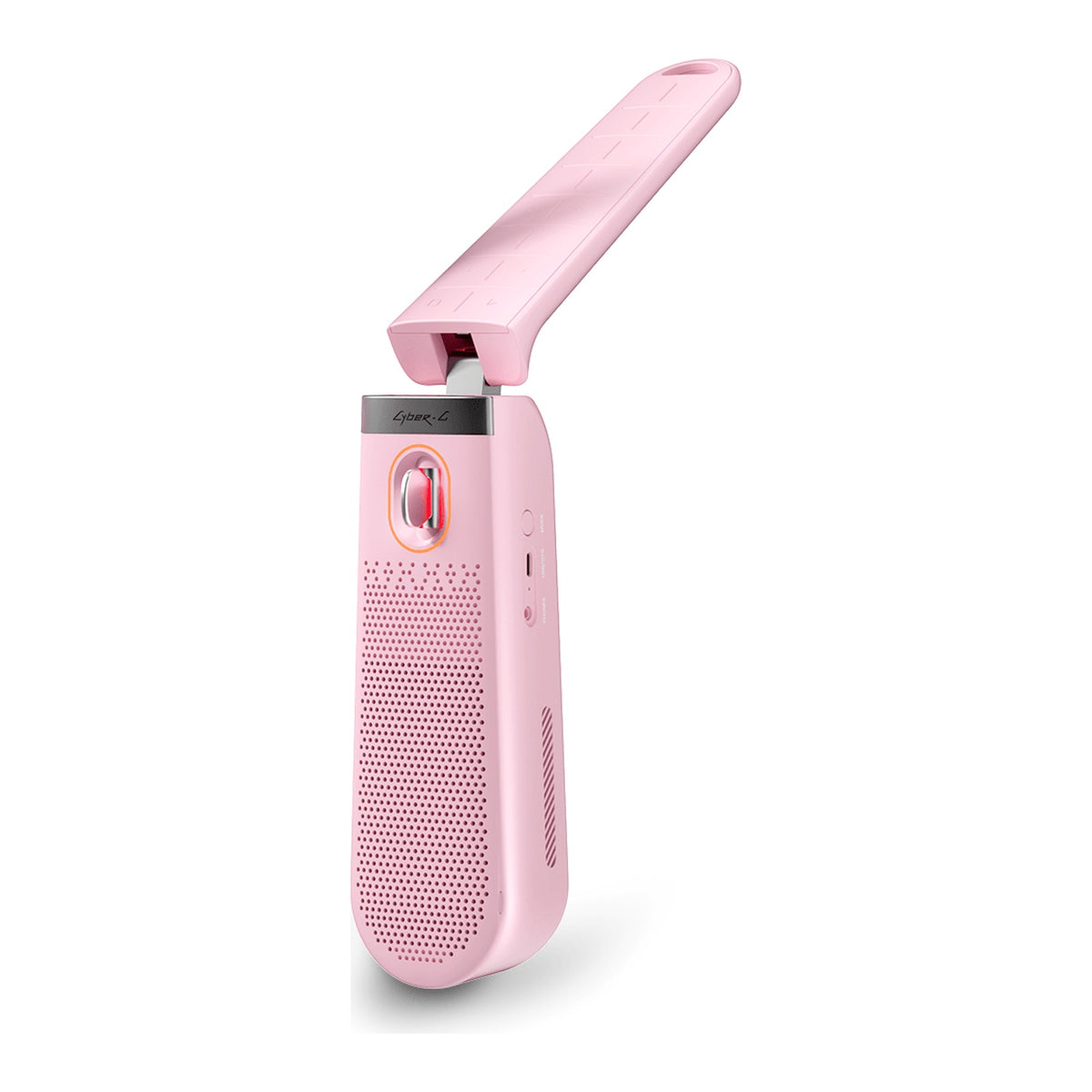 Enya Cyber-G Pocket in Pink with the neck folding open, showing the speaker grille side