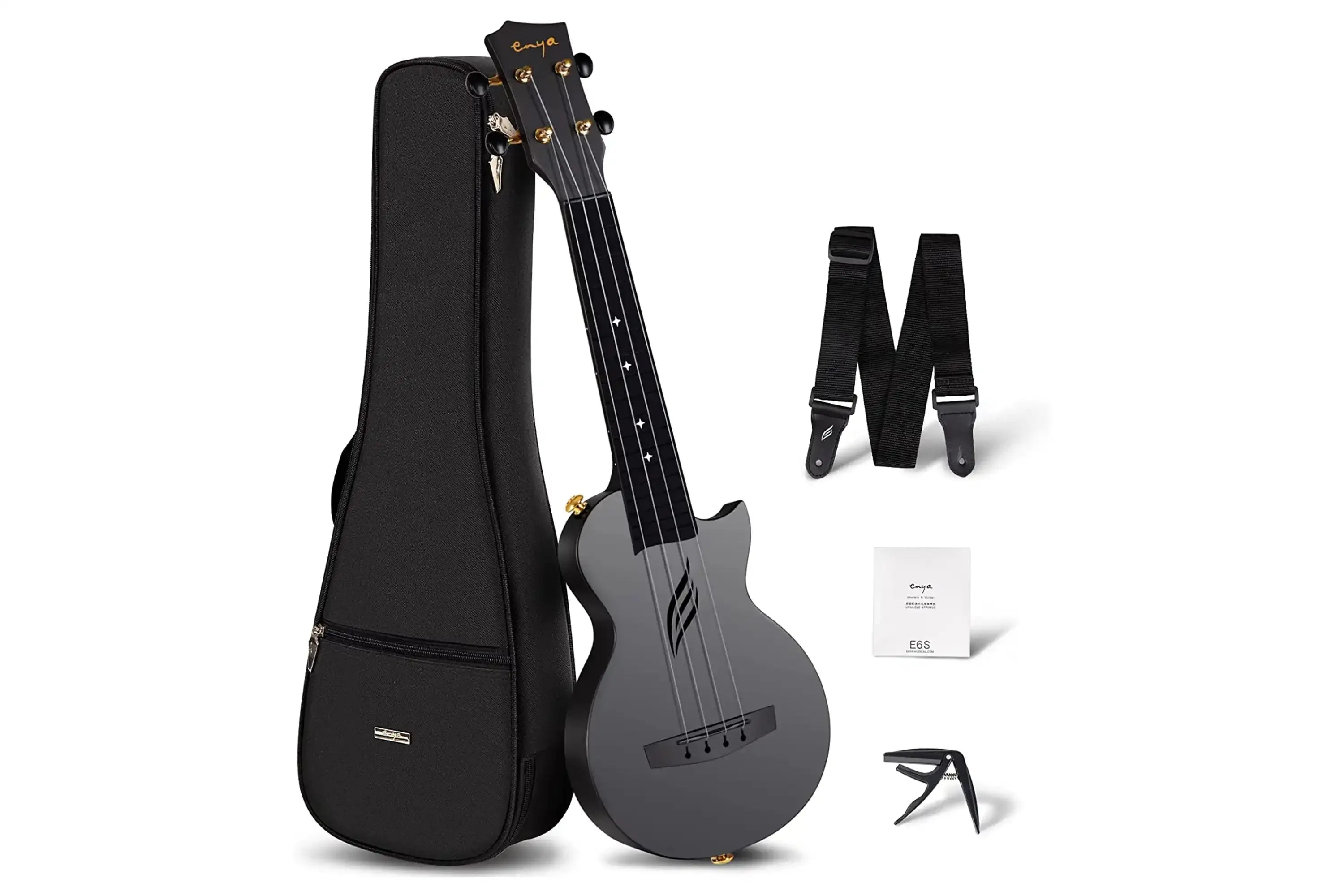 Enya Nova U Mini Black Soprano Ukulele - Terry Carter Music Store