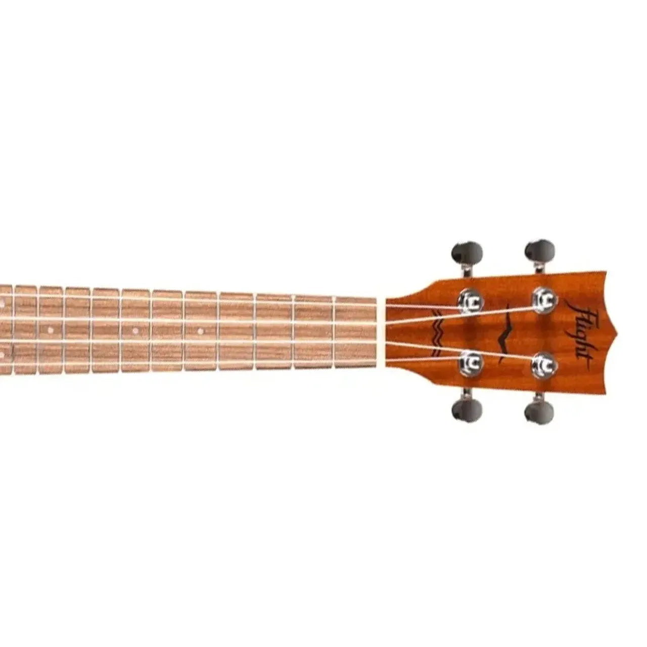 Flight AUC-33 Stardust Concert Ukulele headstock and fretboard with tuning pegs.