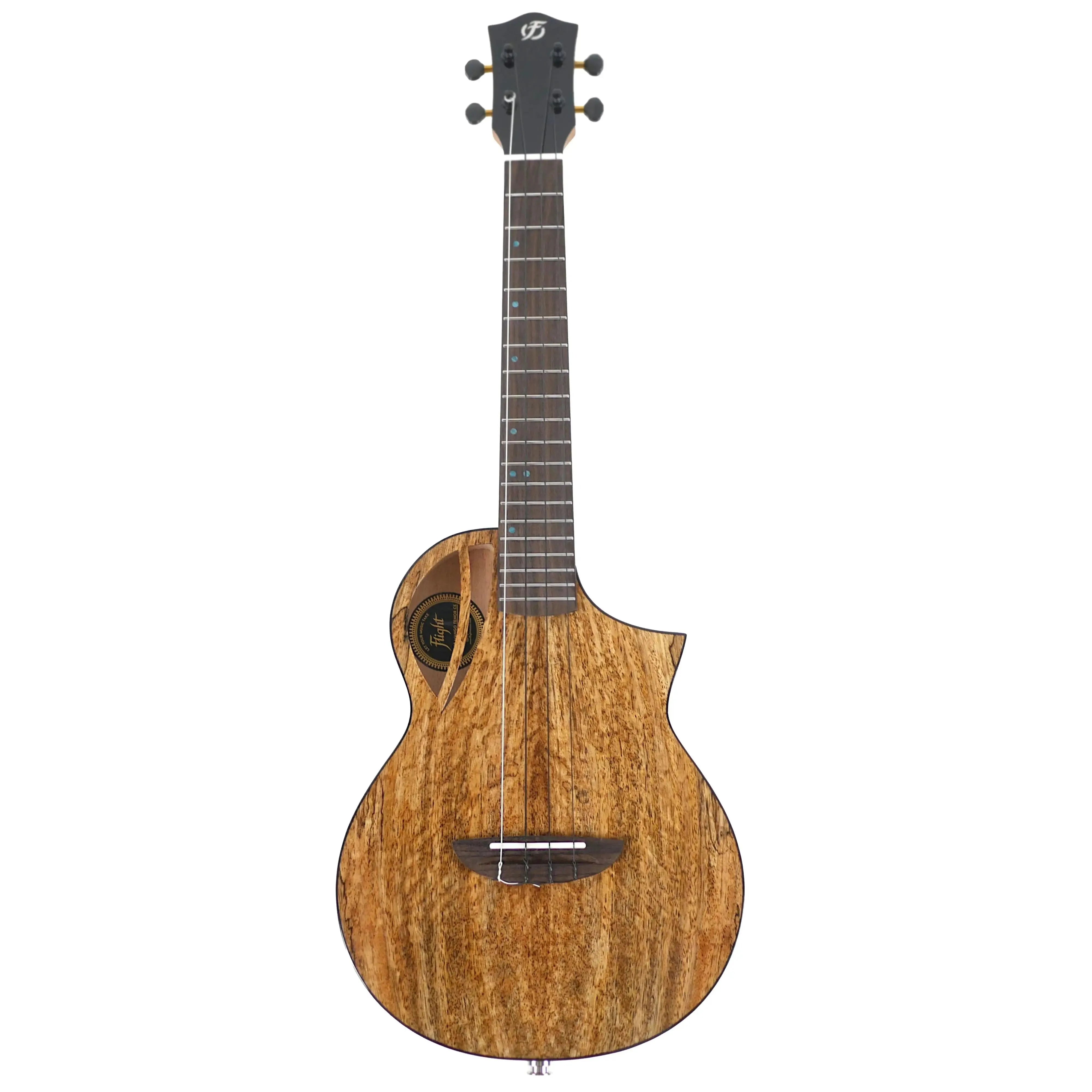 Flight AVIATOR-CE tenor ukulele with solid mango top, dark headstock, and cutaway body.