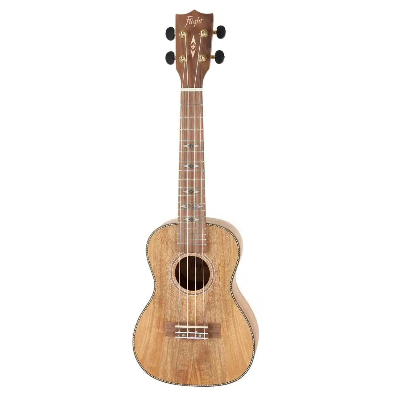 Flight DUC450 Mango Concert Ukulele with natural wood grain, dark fretboard, and star inlays.