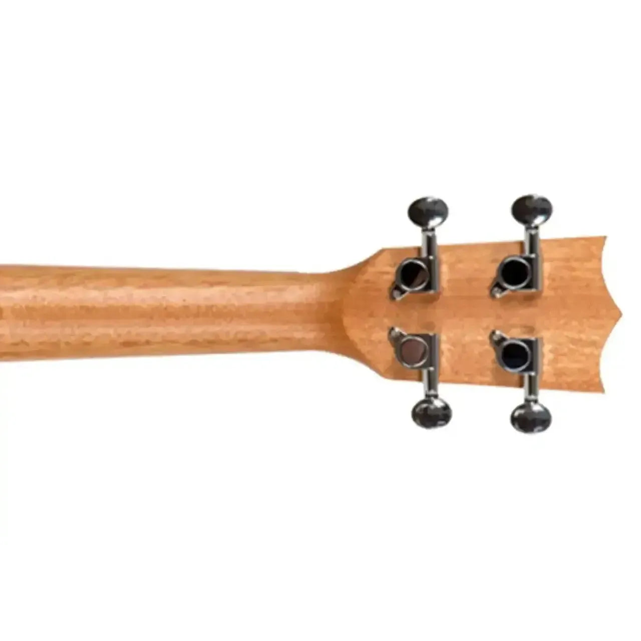 Flight DUS320 SP/ZEB Soprano Ukulele headstock and neck, showing chrome geared tuners.