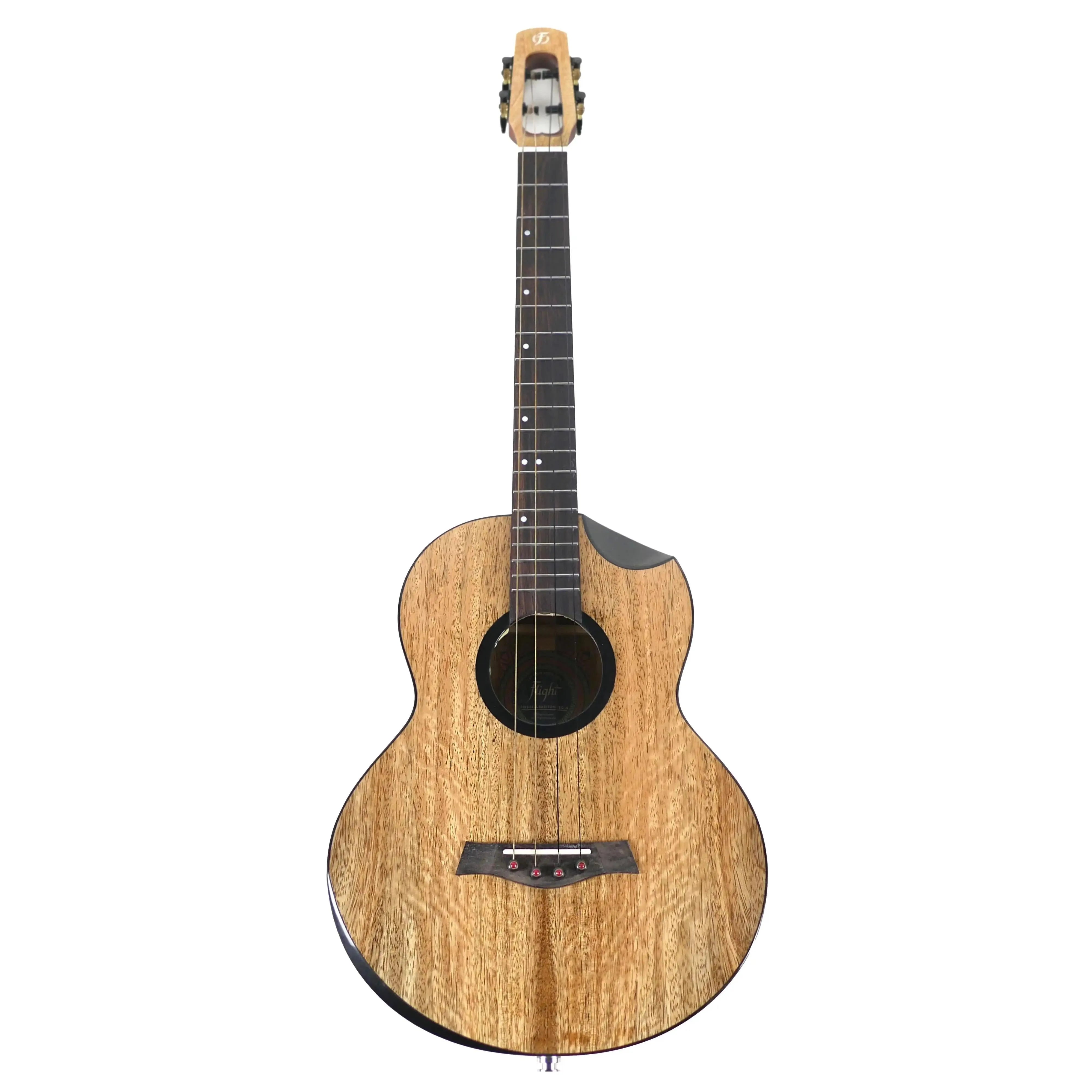 Flight Fireball EQ-A Solid Mango Baritone Ukulele with gloss finish, rosewood fretboard, and scalloped cutaway.