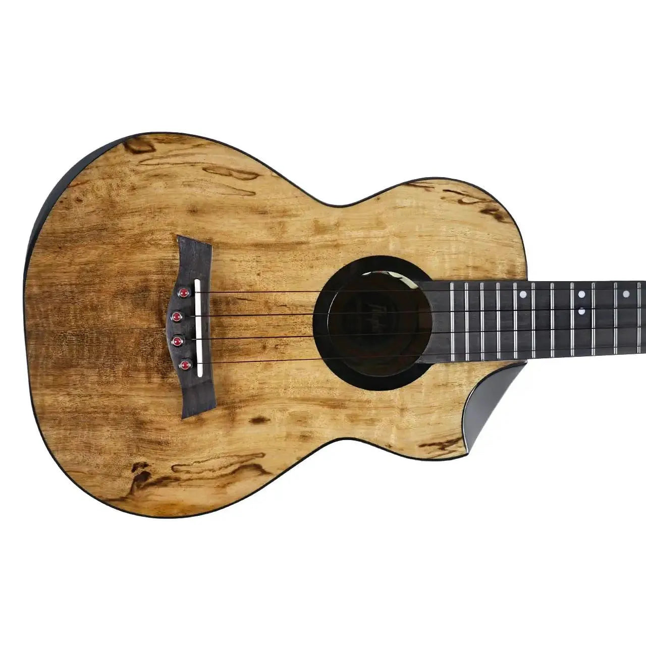 Flight Fireball EQ-A Tenor Ukulele with solid mango wood body, dark fretboard, and pin bridge.