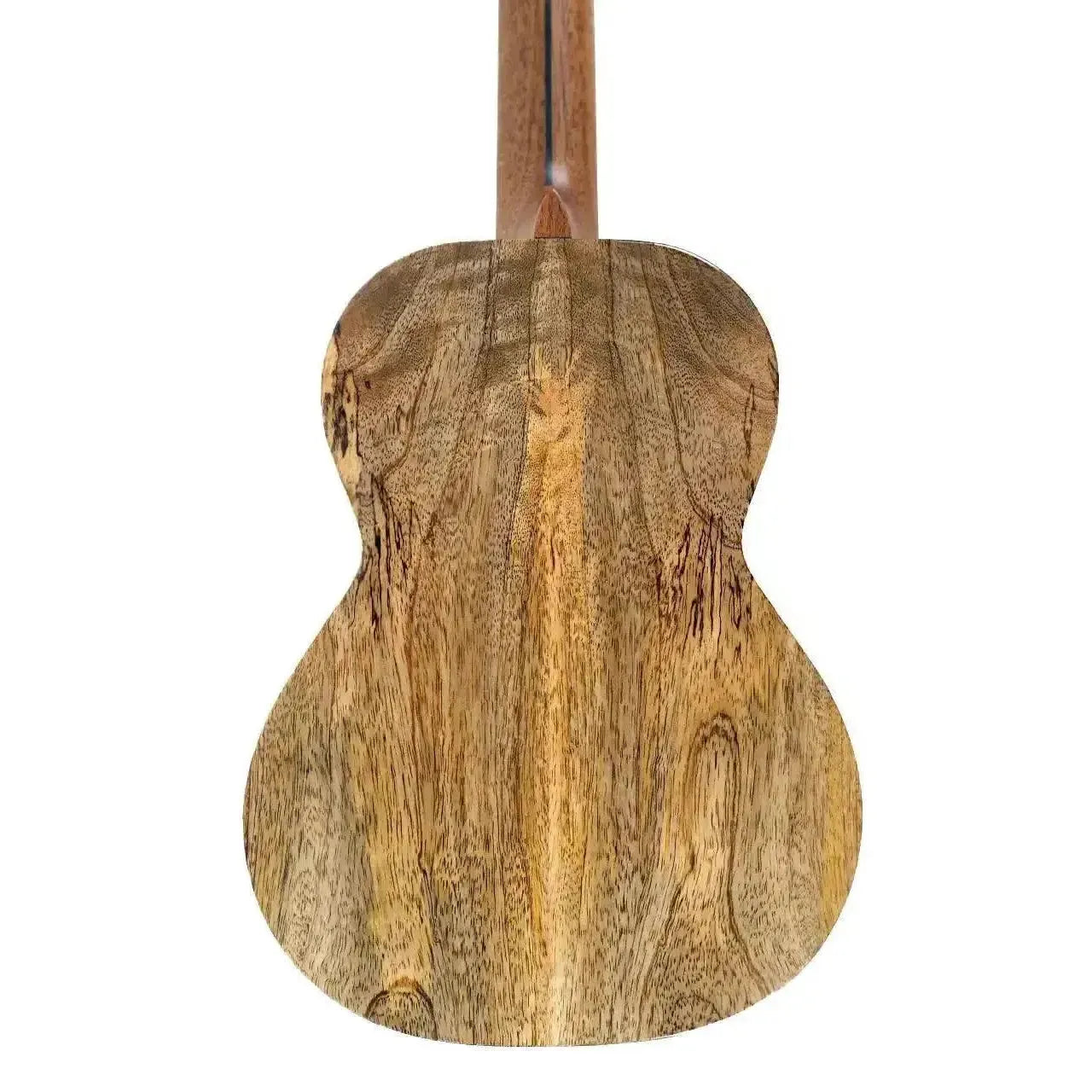 Back of a Flight Fireball EQ-A Tenor Ukulele, showcasing its solid mango wood grain.