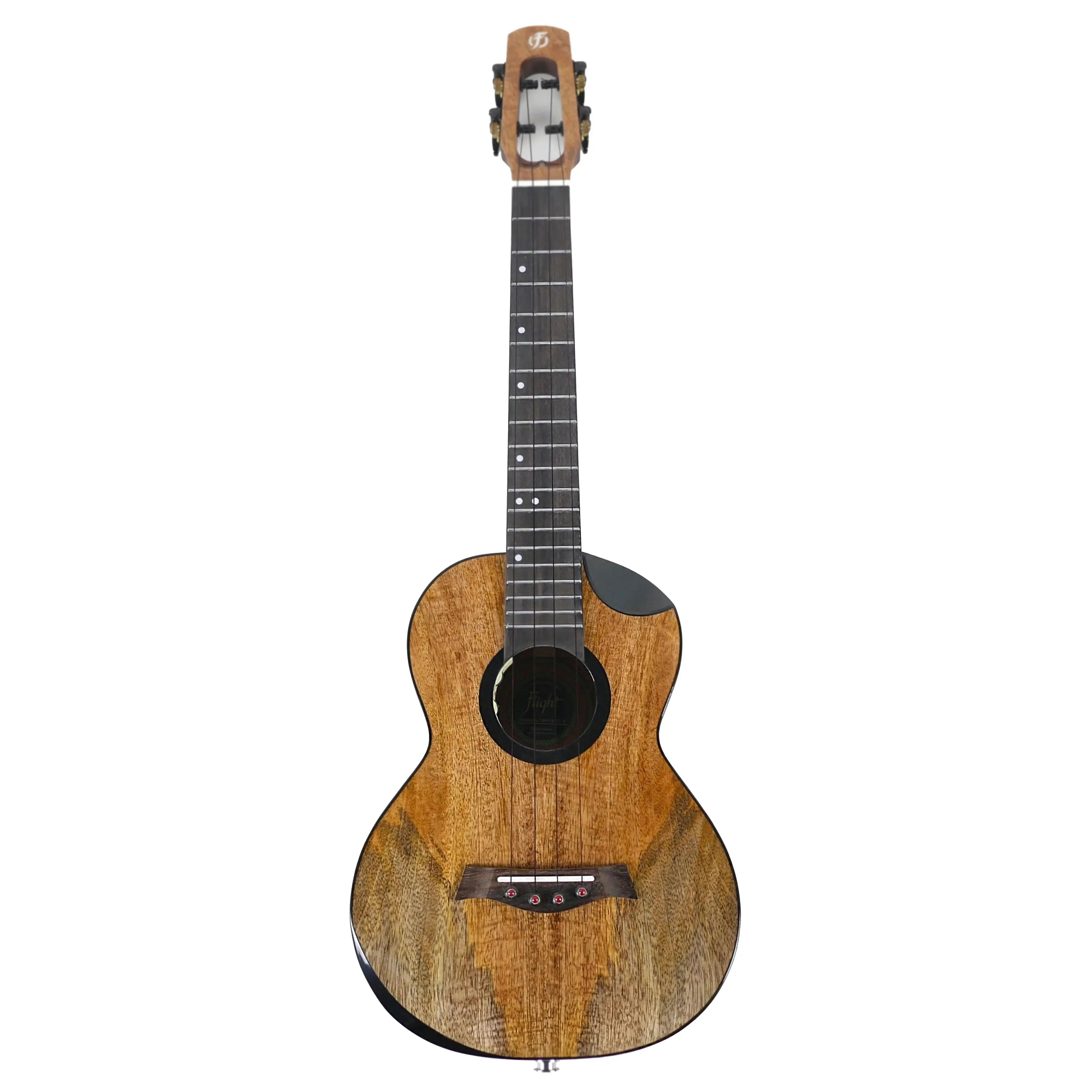 Flight Fireball EQ-A Solid Mango Tenor Ukulele with natural wood grain, dark fretboard, and black pickguard.