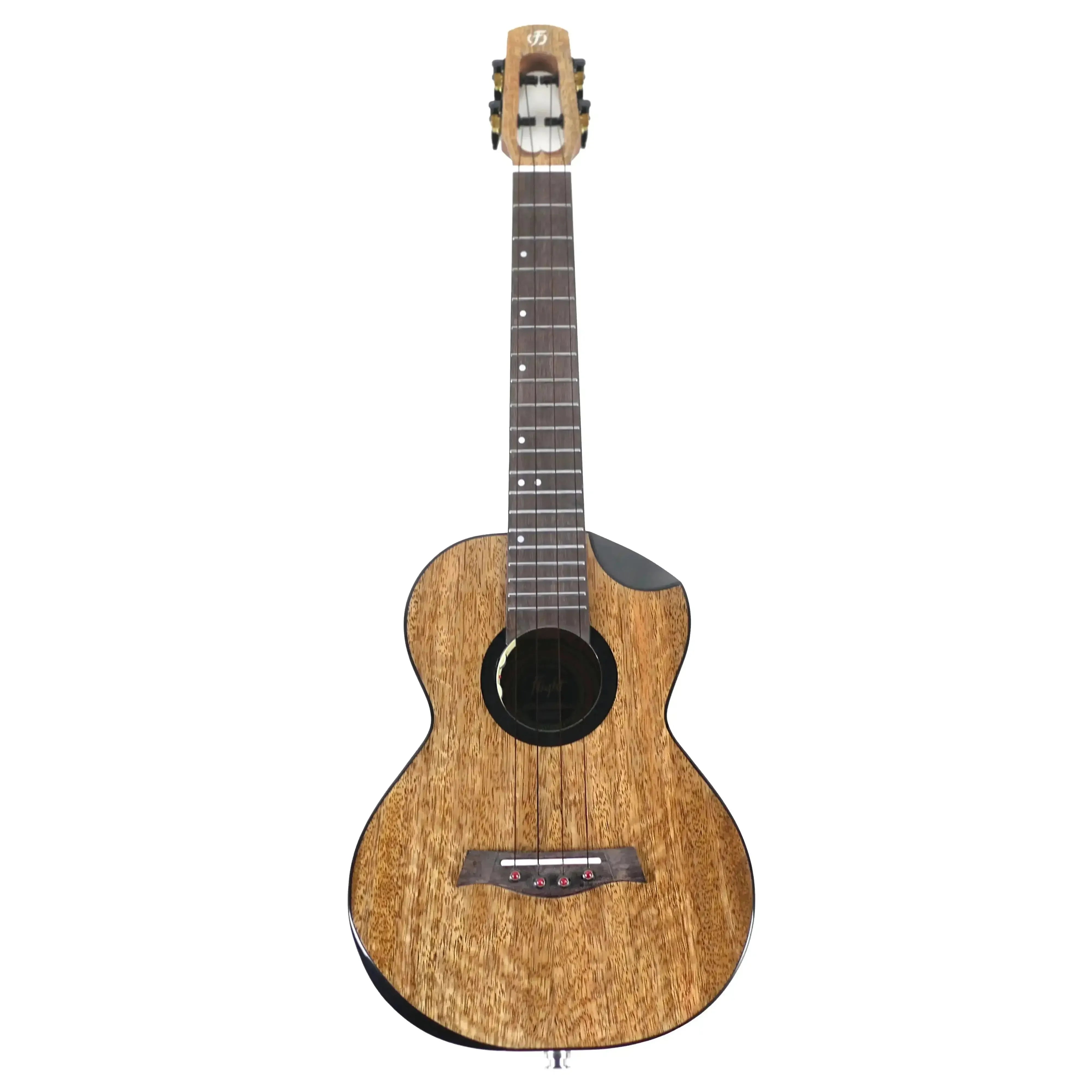 Flight Fireball EQ-A Solid Mango Tenor Ukulele with natural wood grain, dark fretboard, and black soundhole.