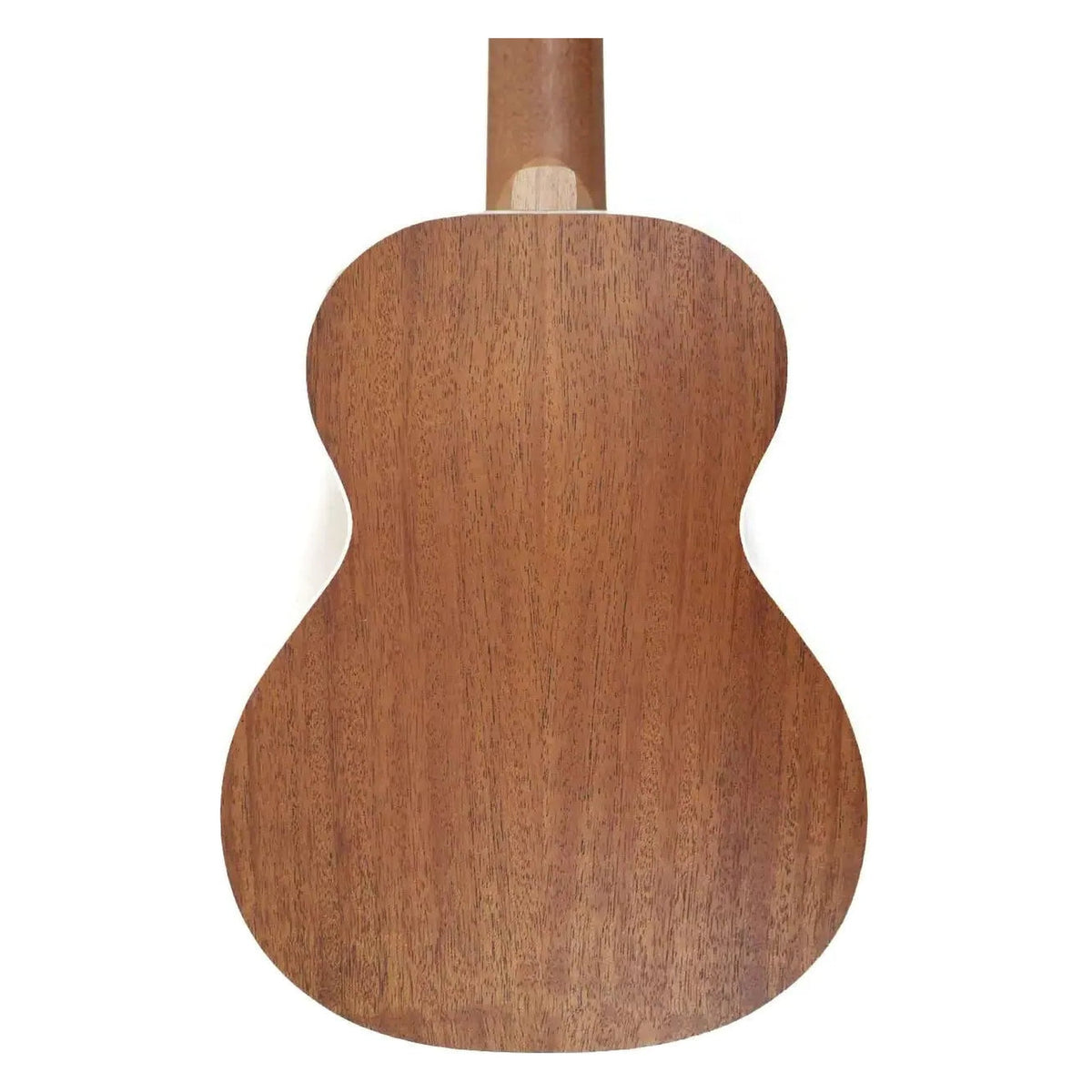 Back of a Flight IRIS-8 8-string tenor ukulele, showing its warm brown laminate mahogany wood.