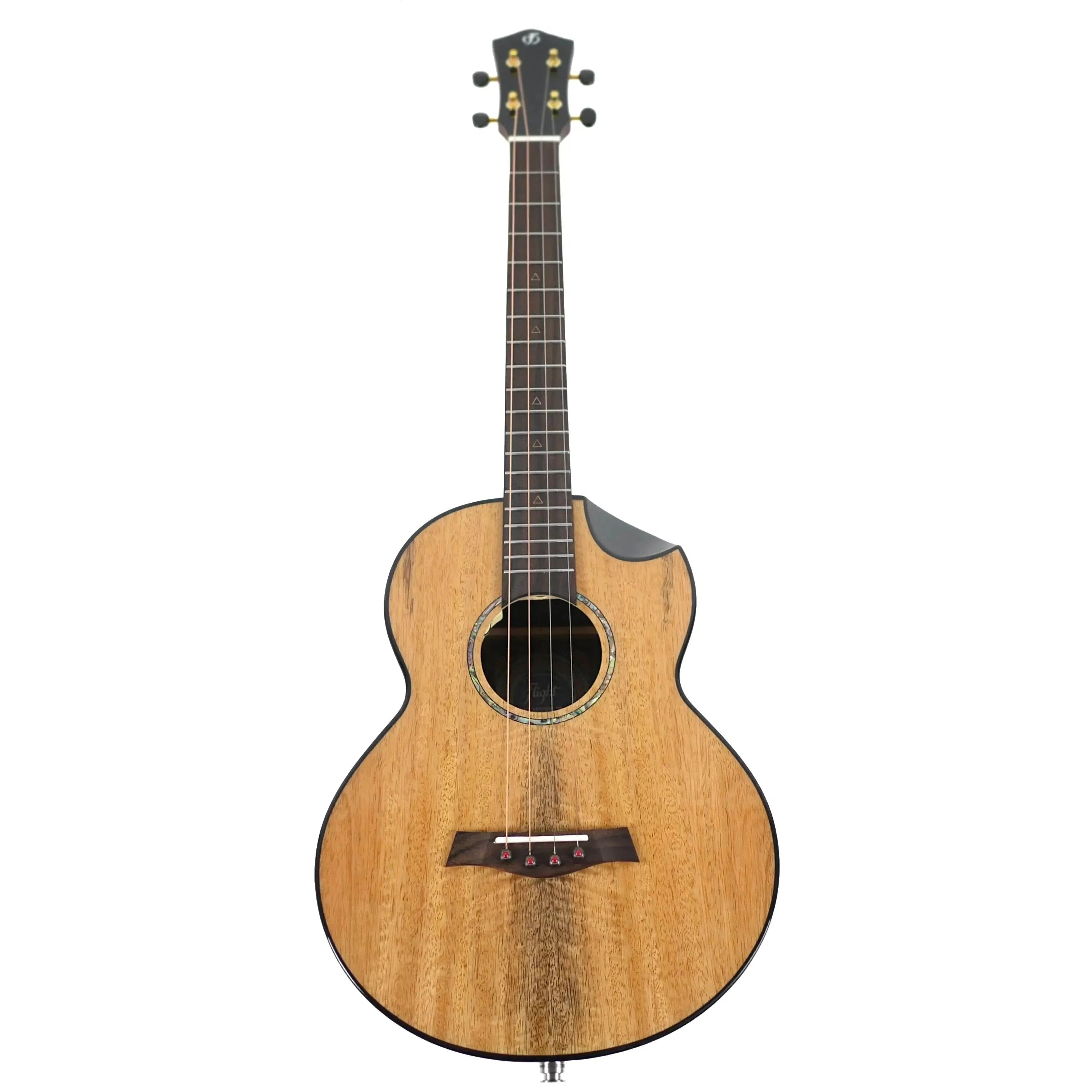 Flight Maia EQ-A Baritone Ukulele with solid mango top, rosewood back/sides, and gloss finish.