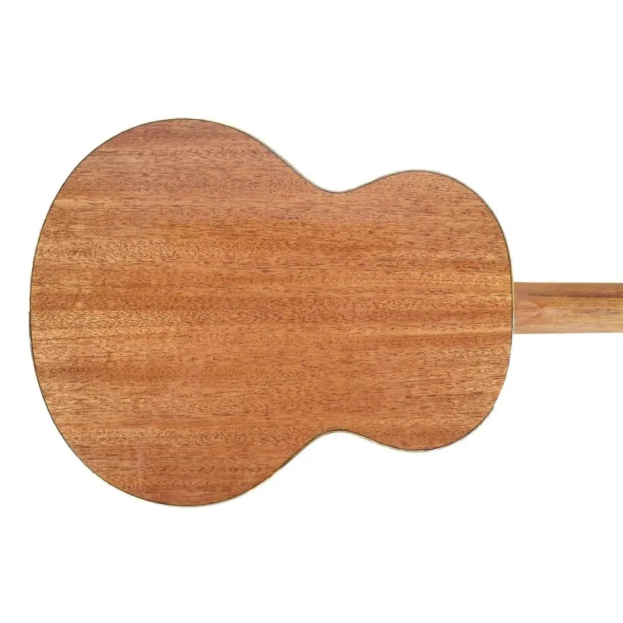 Flight Nora EQ-A Baritone Ukulele back, showing its rich mahogany wood grain and natural finish.