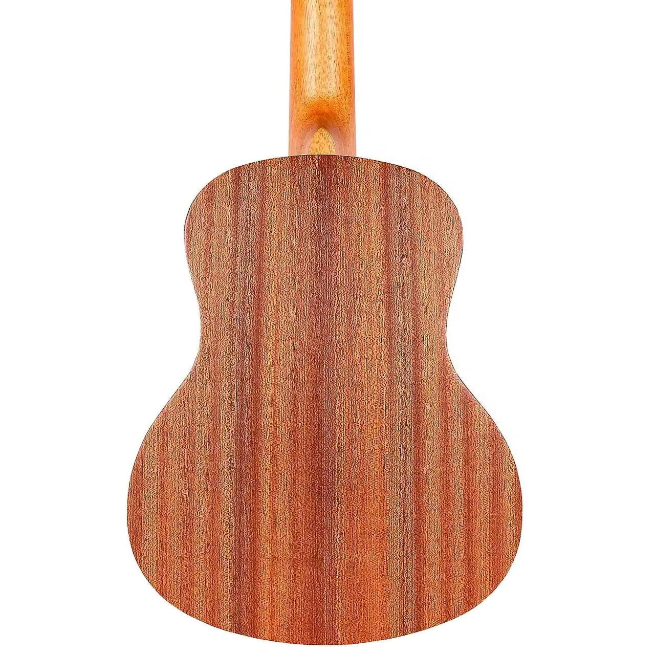 Flight NUT310 African Sapele Tenor Ukulele back with warm brown wood grain and light neck.