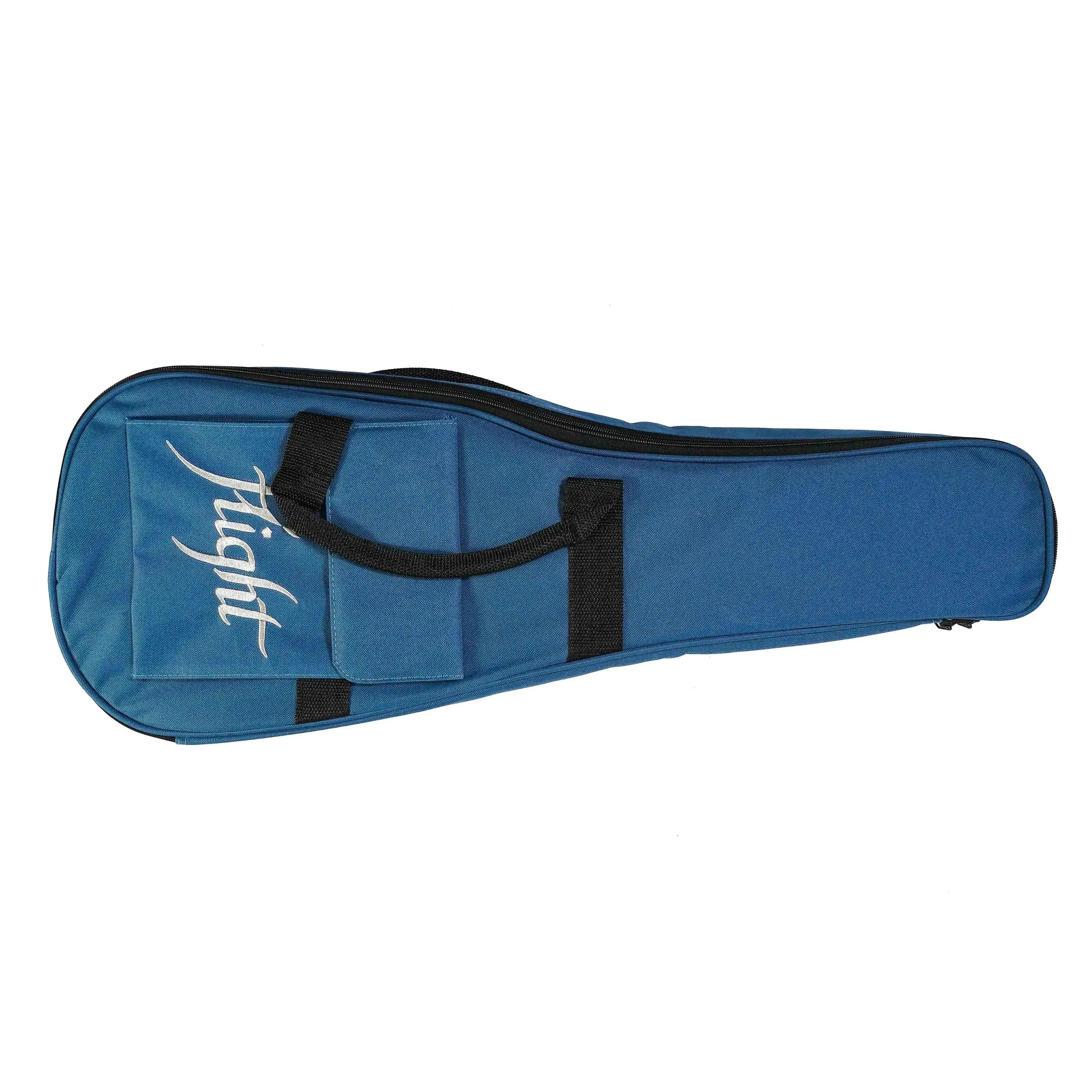 Flight padded gig bag for tenor ukulele, in blue with white "Flight" logo.
