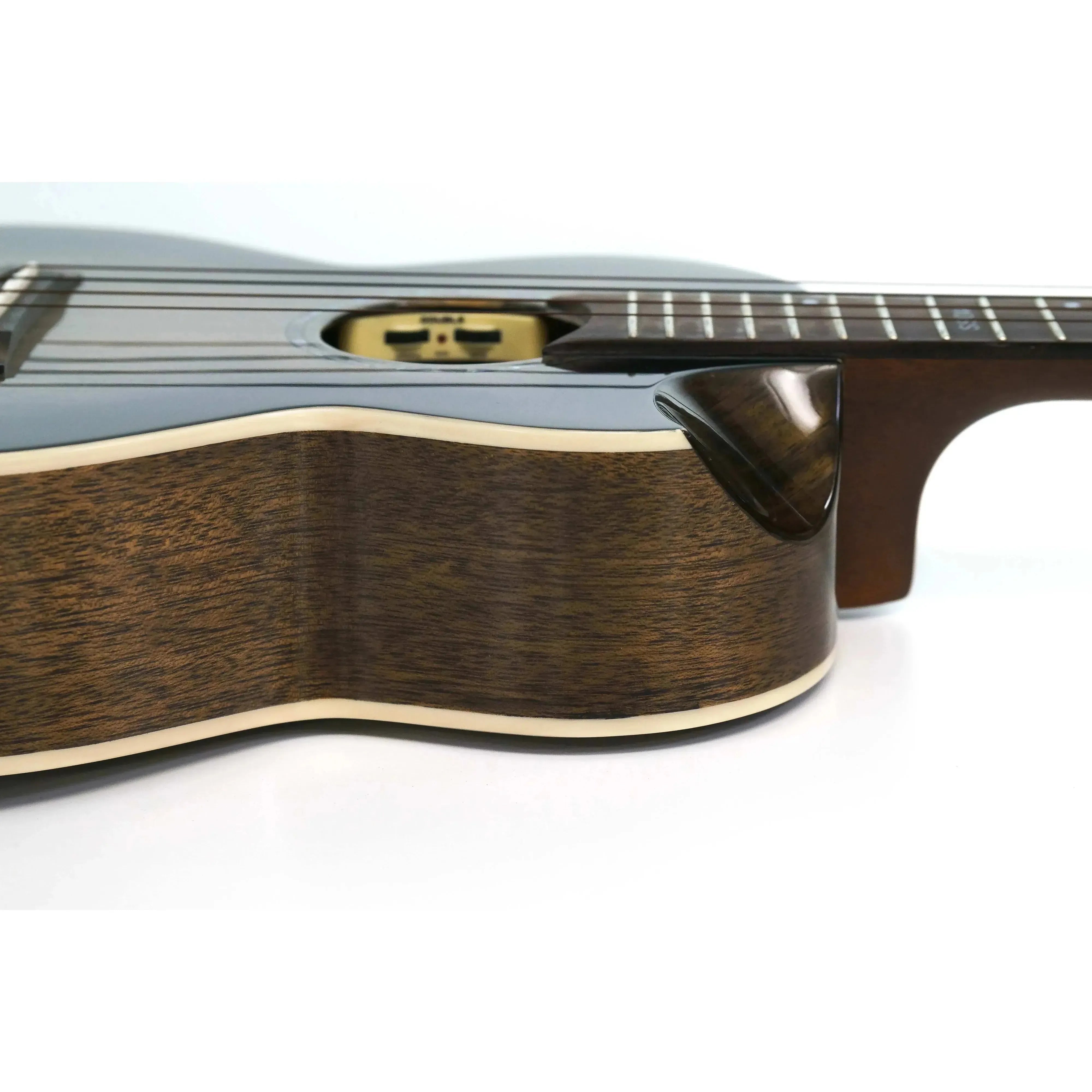 Flight Peter Moss Signature Tenor Ukulele with Moonburst Stain solid spruce top and mahogany sides.