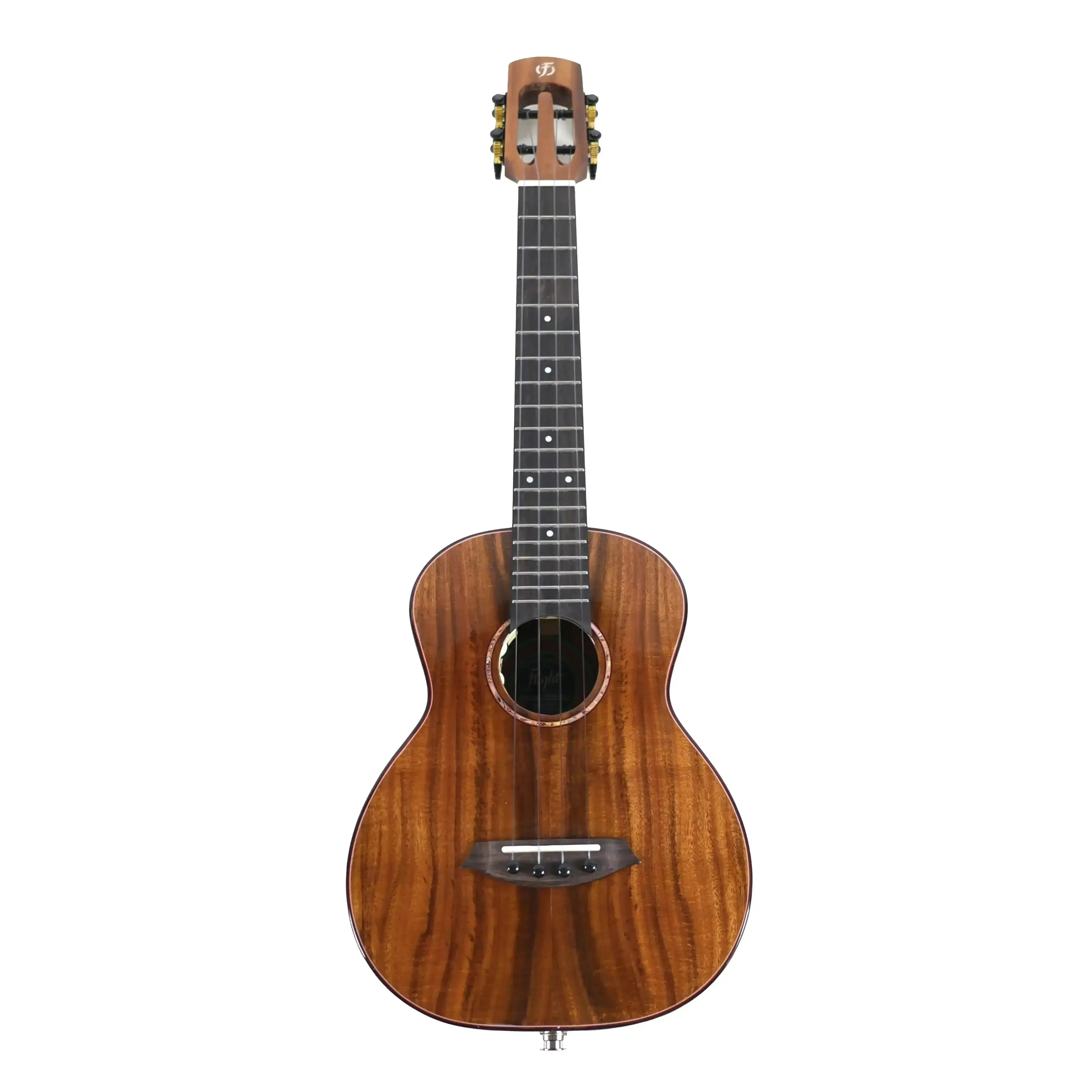 Flight Phantom EQ-A Solid Acacia Tenor Ukulele with unique headstock and dark ebony fretboard.