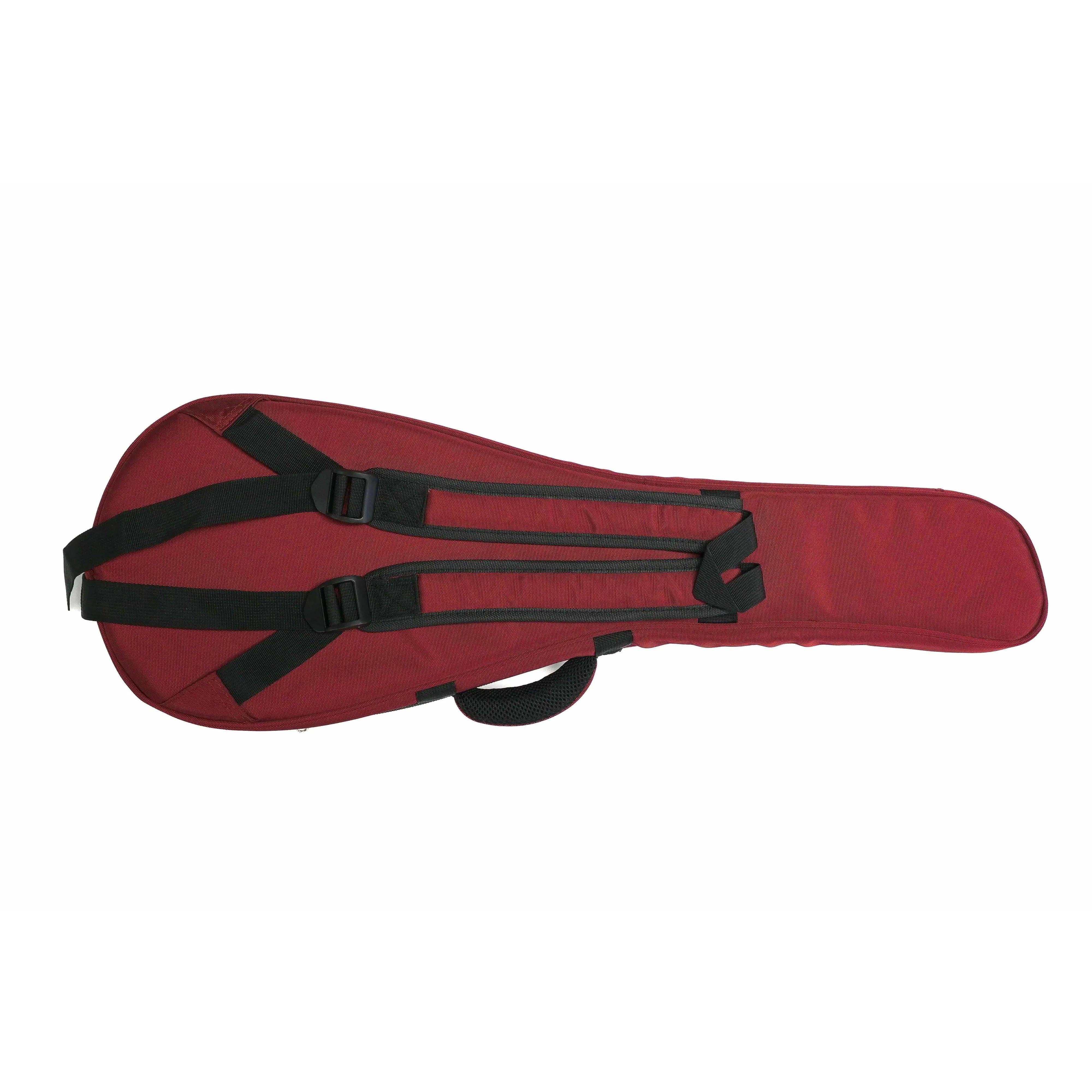 Flight Premium Red Padded Tenor Ukulele Gig Bag with black straps and handle.