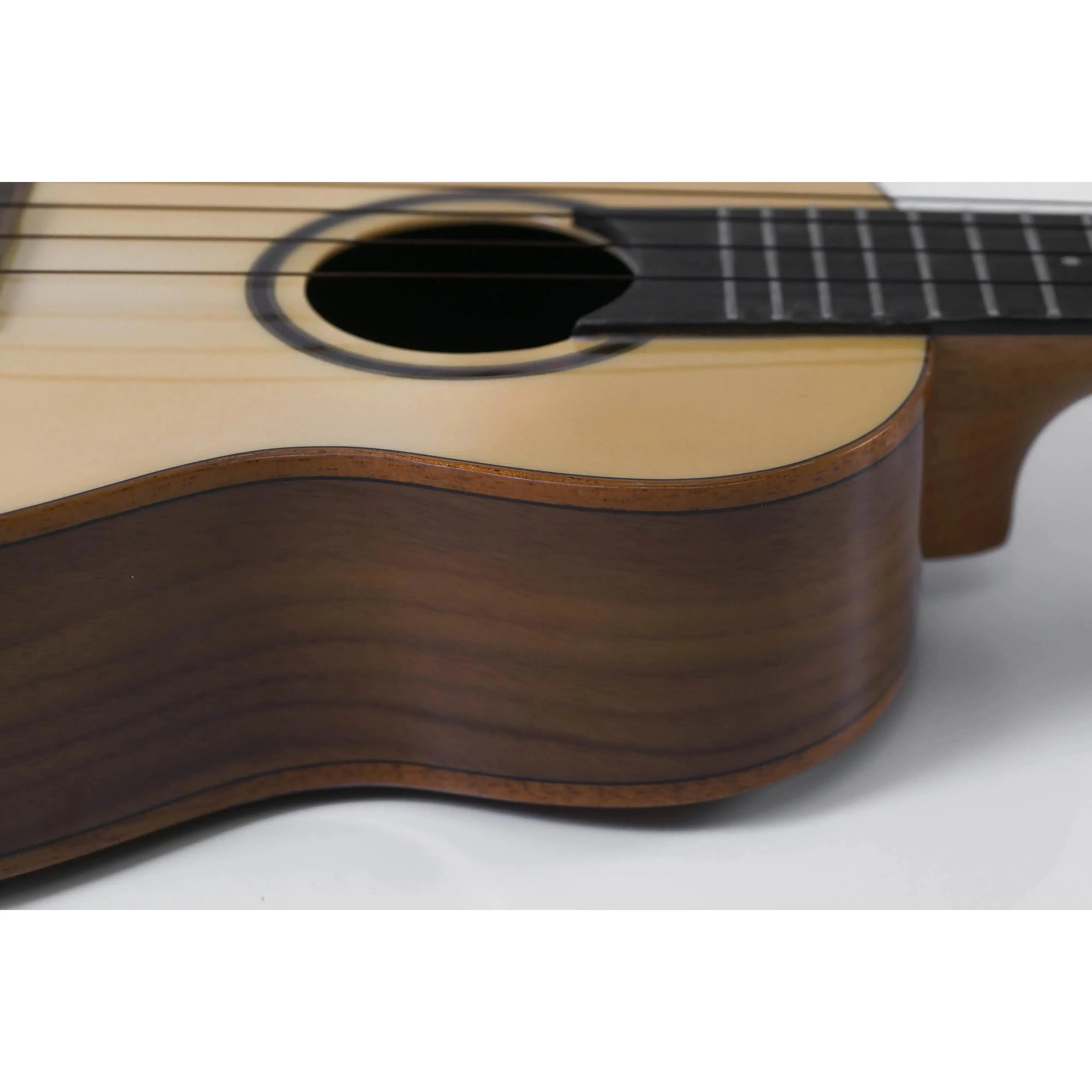 Flight Sophia TE Soundwave Tenor Ukulele with light spruce top and dark walnut laminate back and sides.