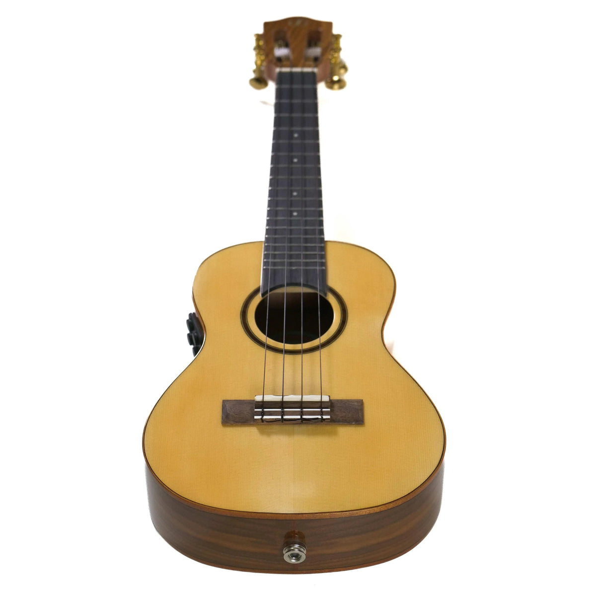 Flight Sophia TE Soundwave Acoustic-Electric Tenor Ukulele with light spruce top, dark walnut sides, and pickup.