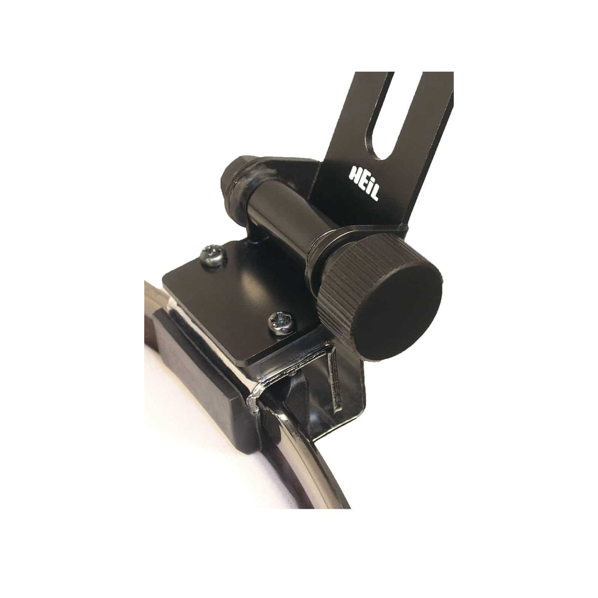 Heil Sound HH-1 clamped to a drum hoop, close-up of the clamp