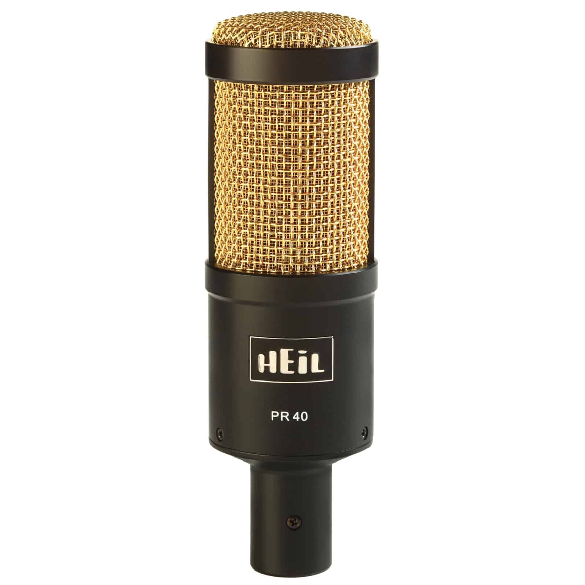 Heil Sound PR 40 Black/Gold, black body with gold mesh grille, front view