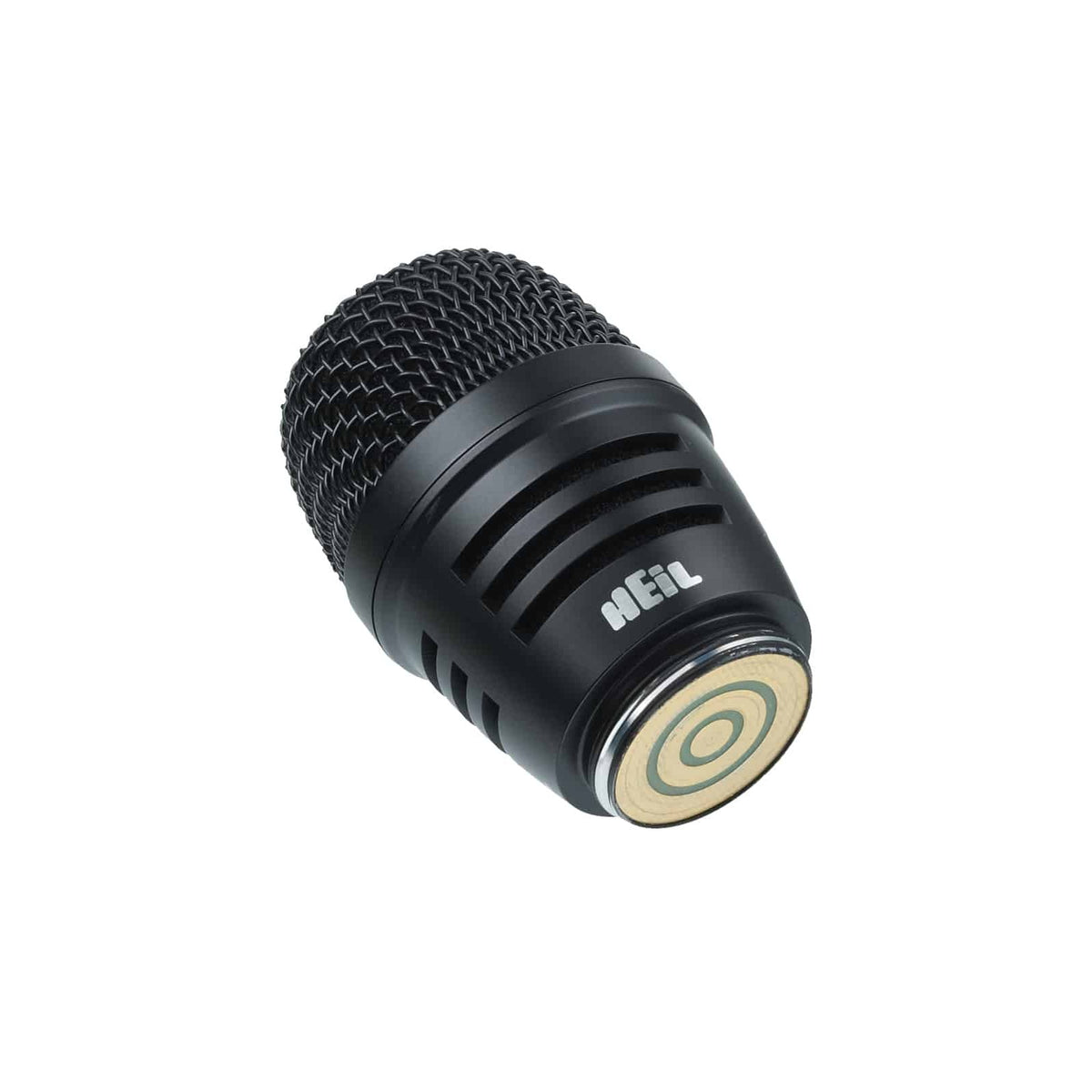 Black Heil Sound RC 35 capsule, angled bottom view showing the gold contacts