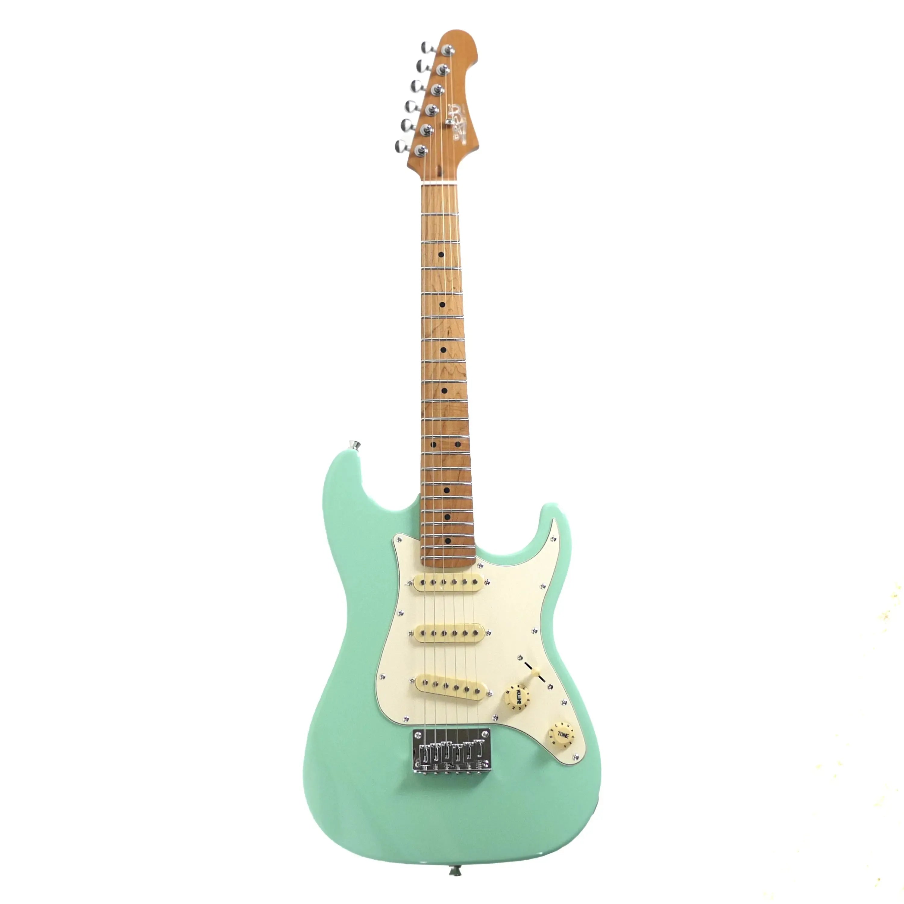 Jet JS-300 MINI SFG Seafoam Green Stratocaster electric guitar with roasted maple neck and fretboard.