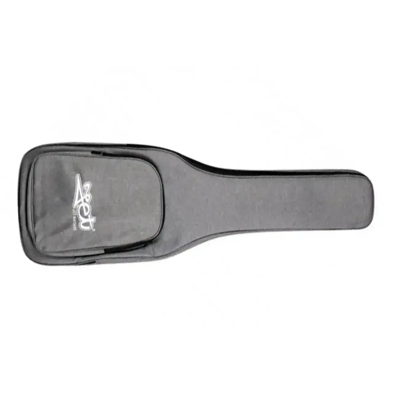 Jet Guitars gray soft gig bag for electric guitars, with a front pocket and logo.
