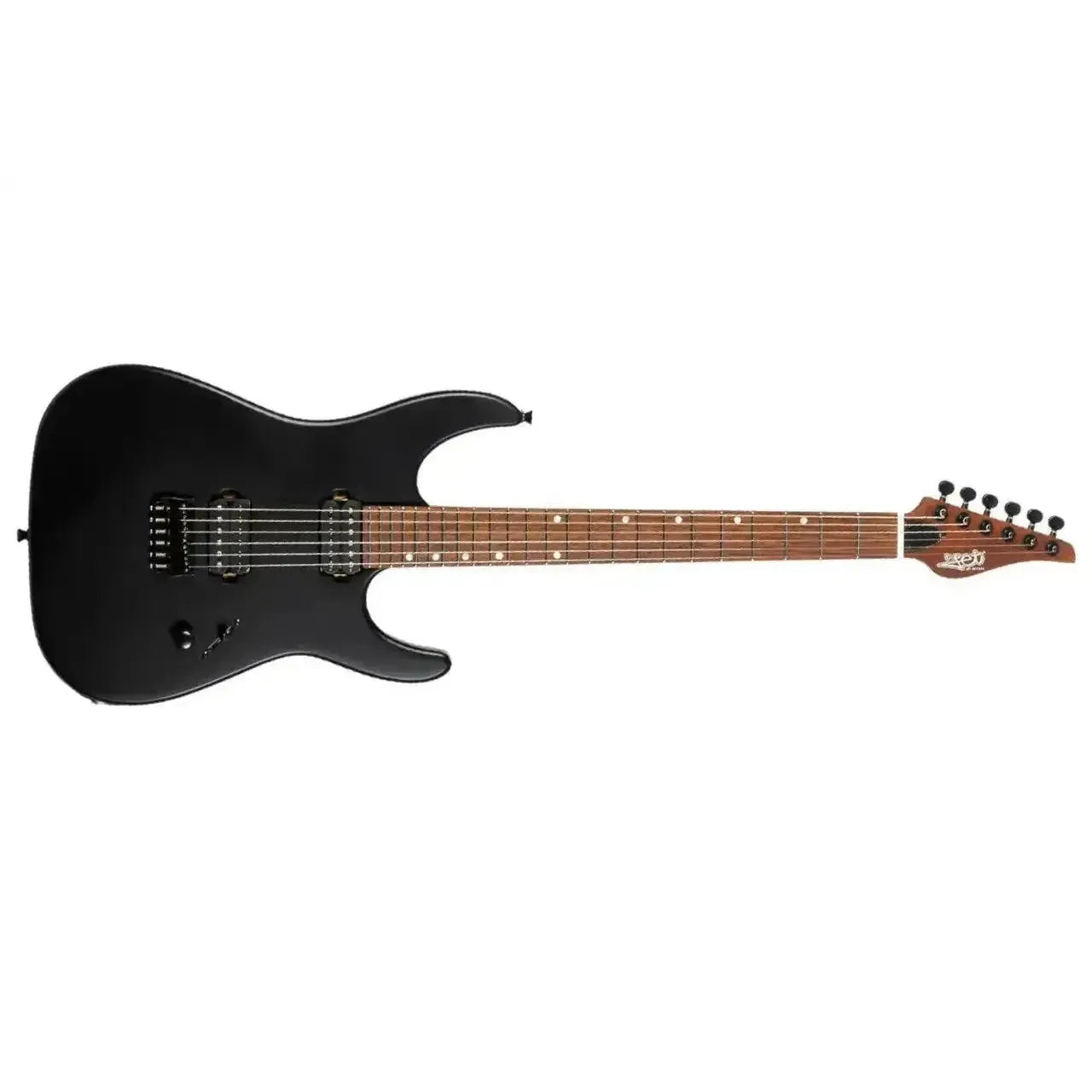 Jet JS-501 STYGIAN Satin Black Stratocaster Electric Guitar with rosewood fretboard.