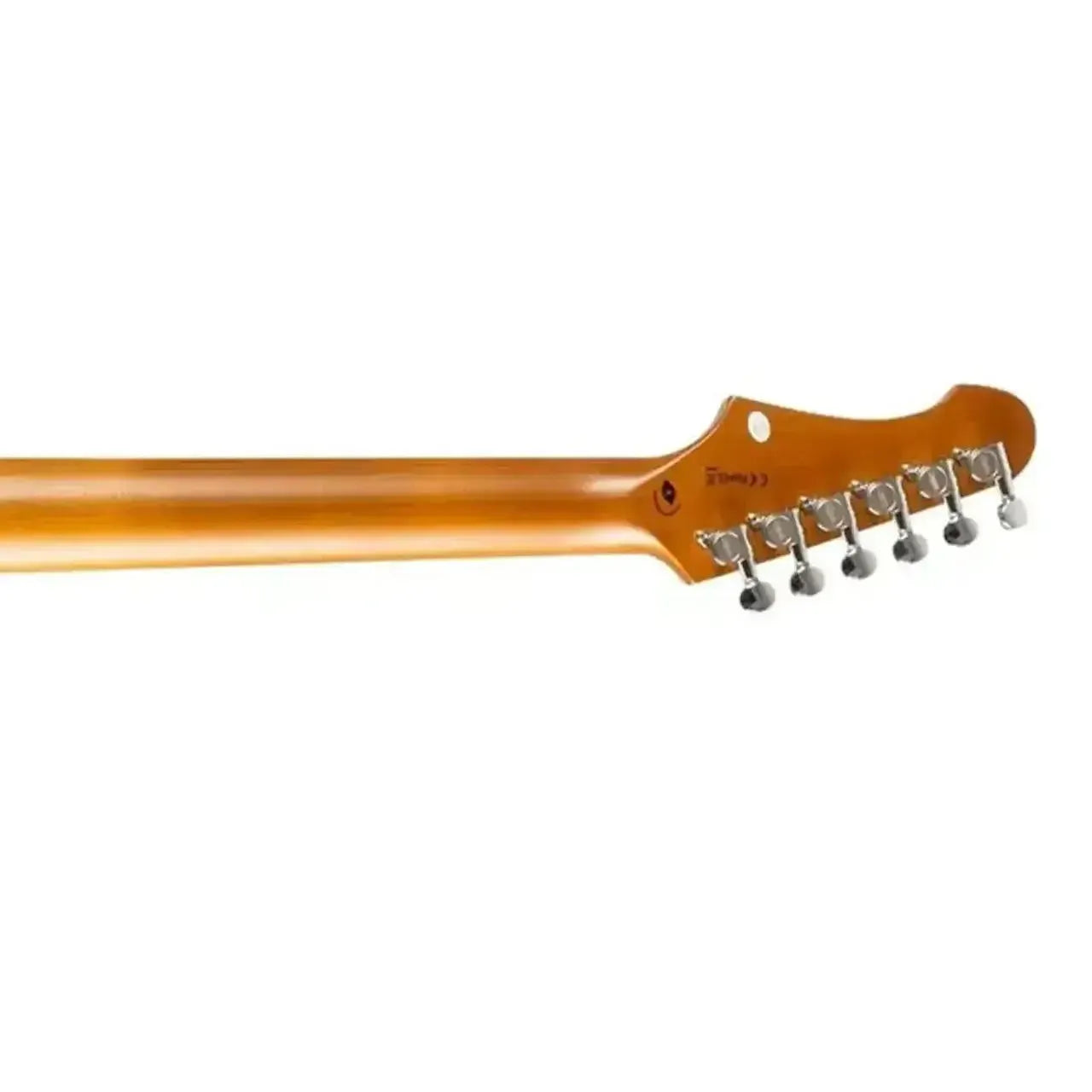 Jet JS-700 CPR HS Stratocaster electric guitar neck and headstock with chrome tuning pegs.