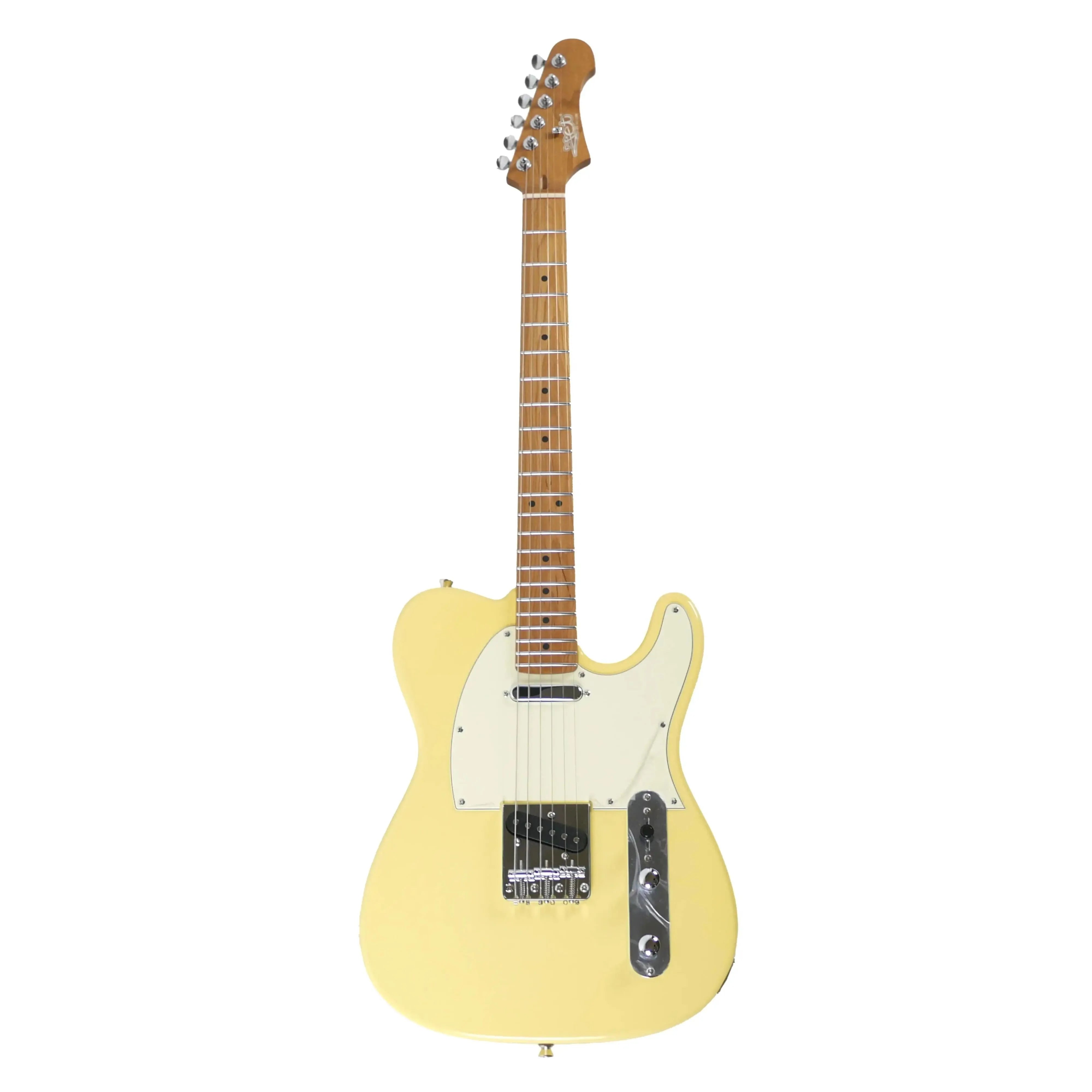 Jet JT-300 BTS Telecaster electric guitar in beige with roasted maple neck and chrome hardware.